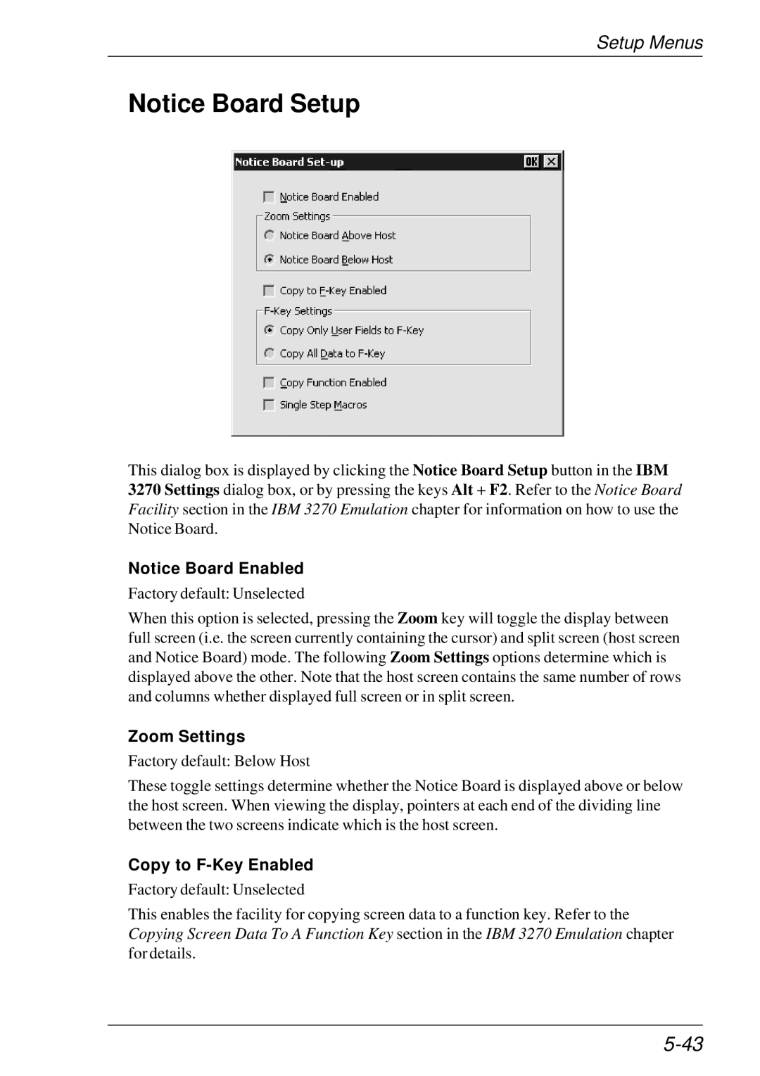 HP t5510 manual Zoom Settings, Copy to F-Key Enabled 