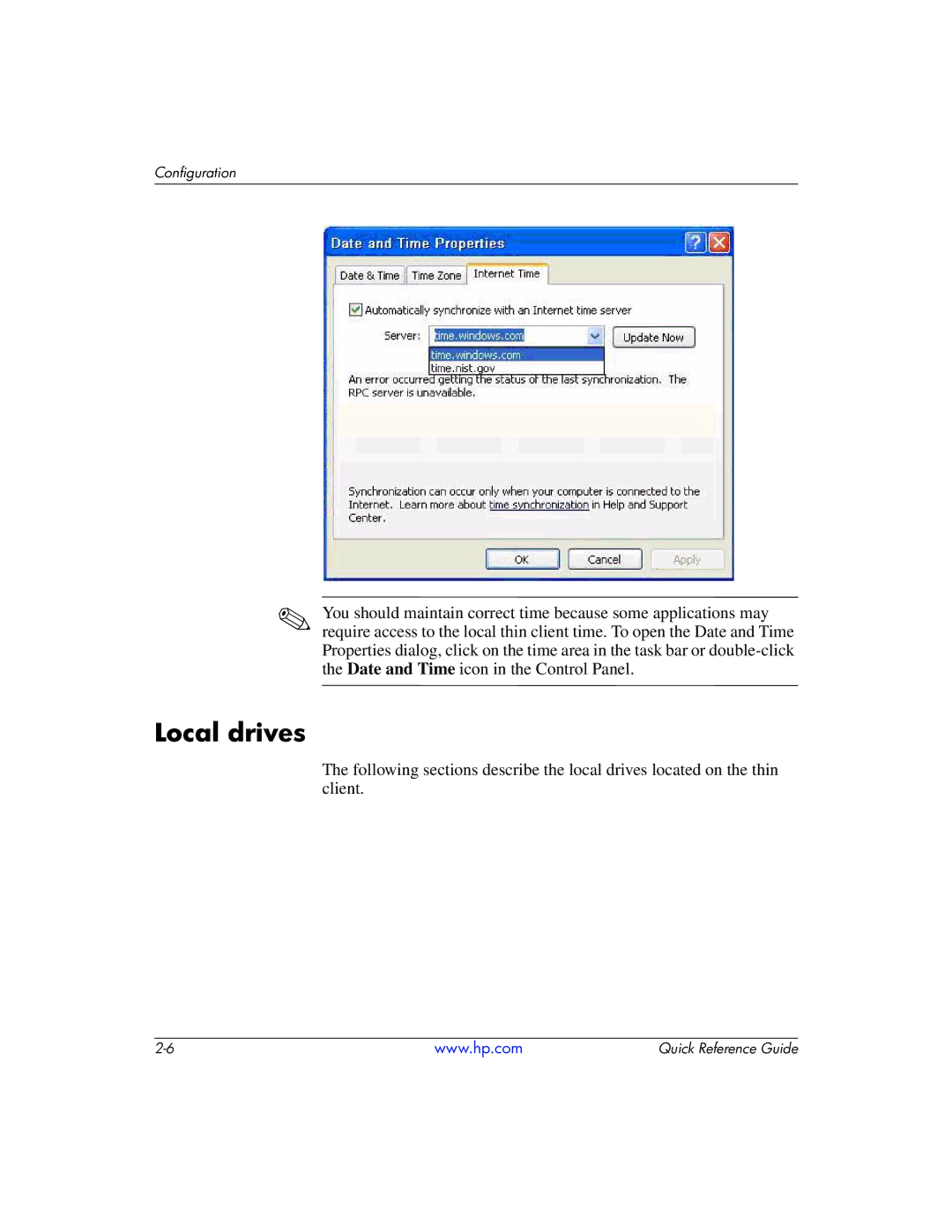 HP t5710 manual Local drives 