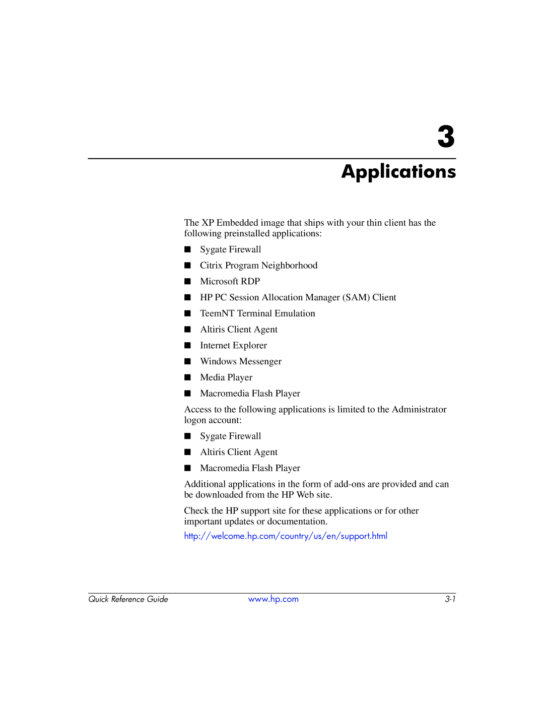 HP t5710 manual Applications 