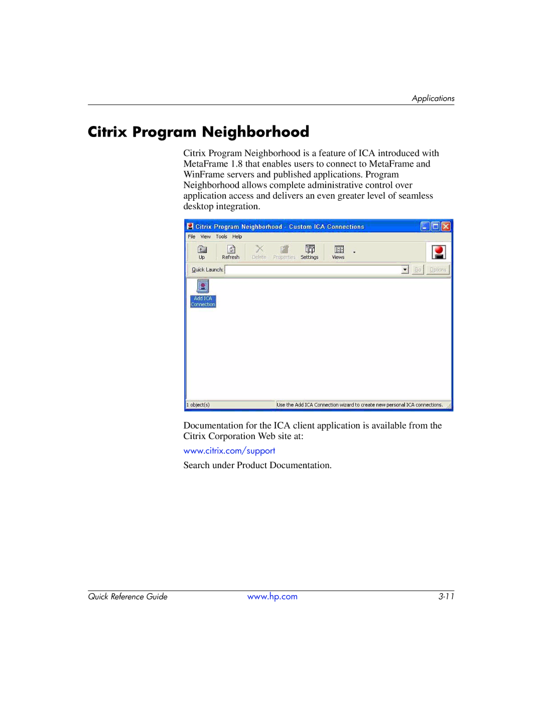 HP t5710 manual Citrix Program Neighborhood 