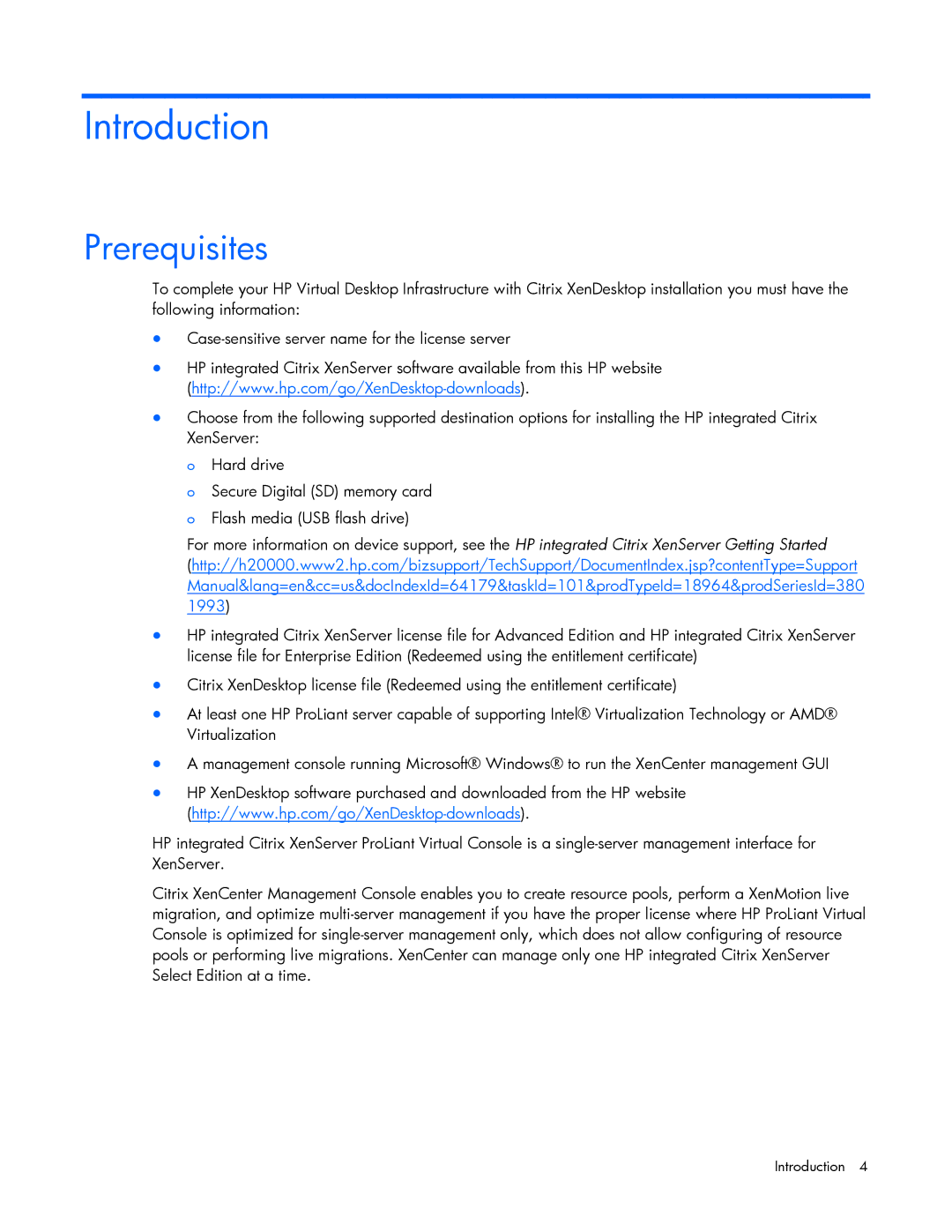 HP t5720 manual Introduction, Prerequisites 