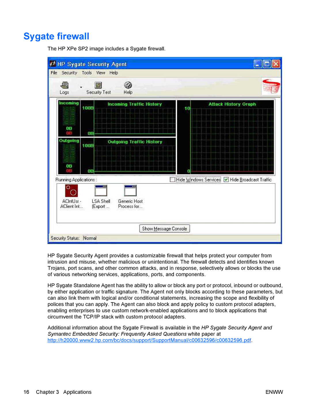 HP t5720 manual Sygate firewall 