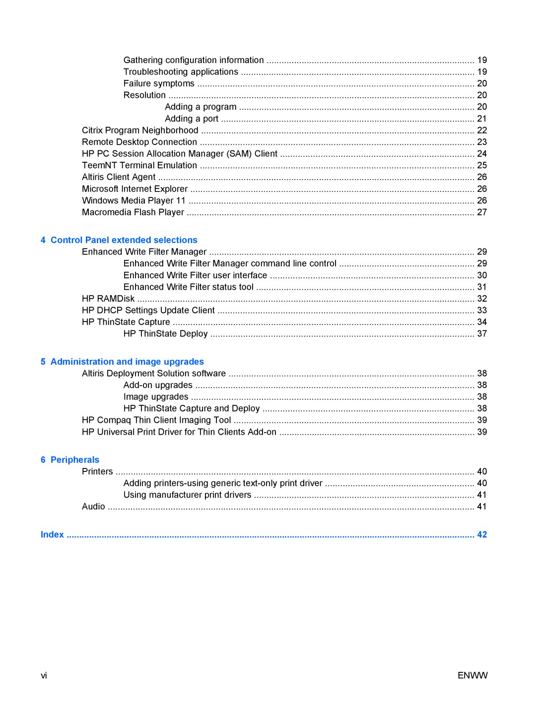 HP t5720 manual Control Panel extended selections 