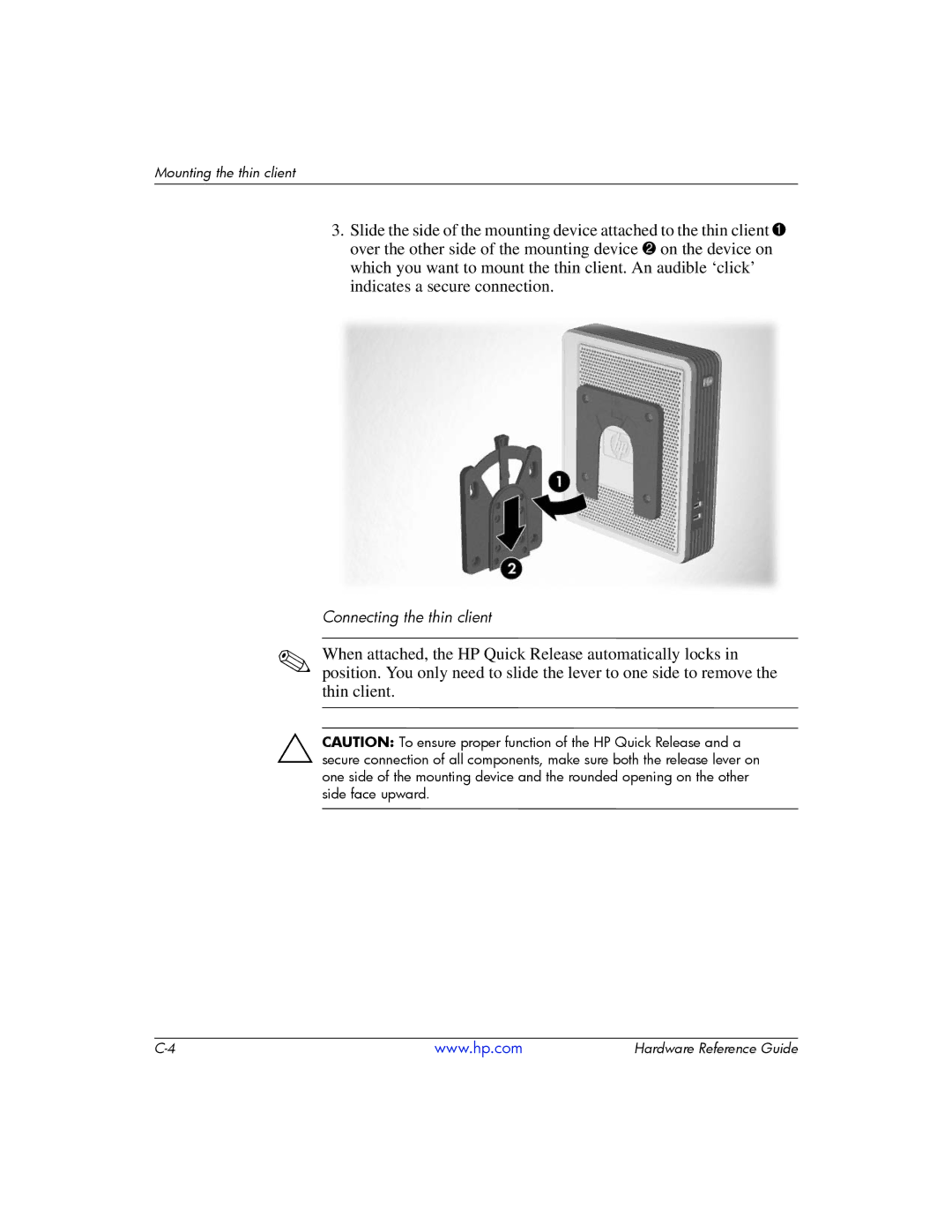 HP t5725 manual Connecting the thin client 