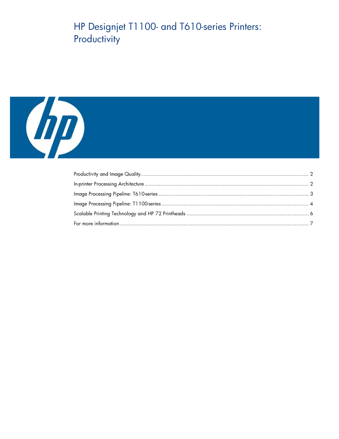 HP manual HP Designjet T1100- and T610-series Printers Productivity 