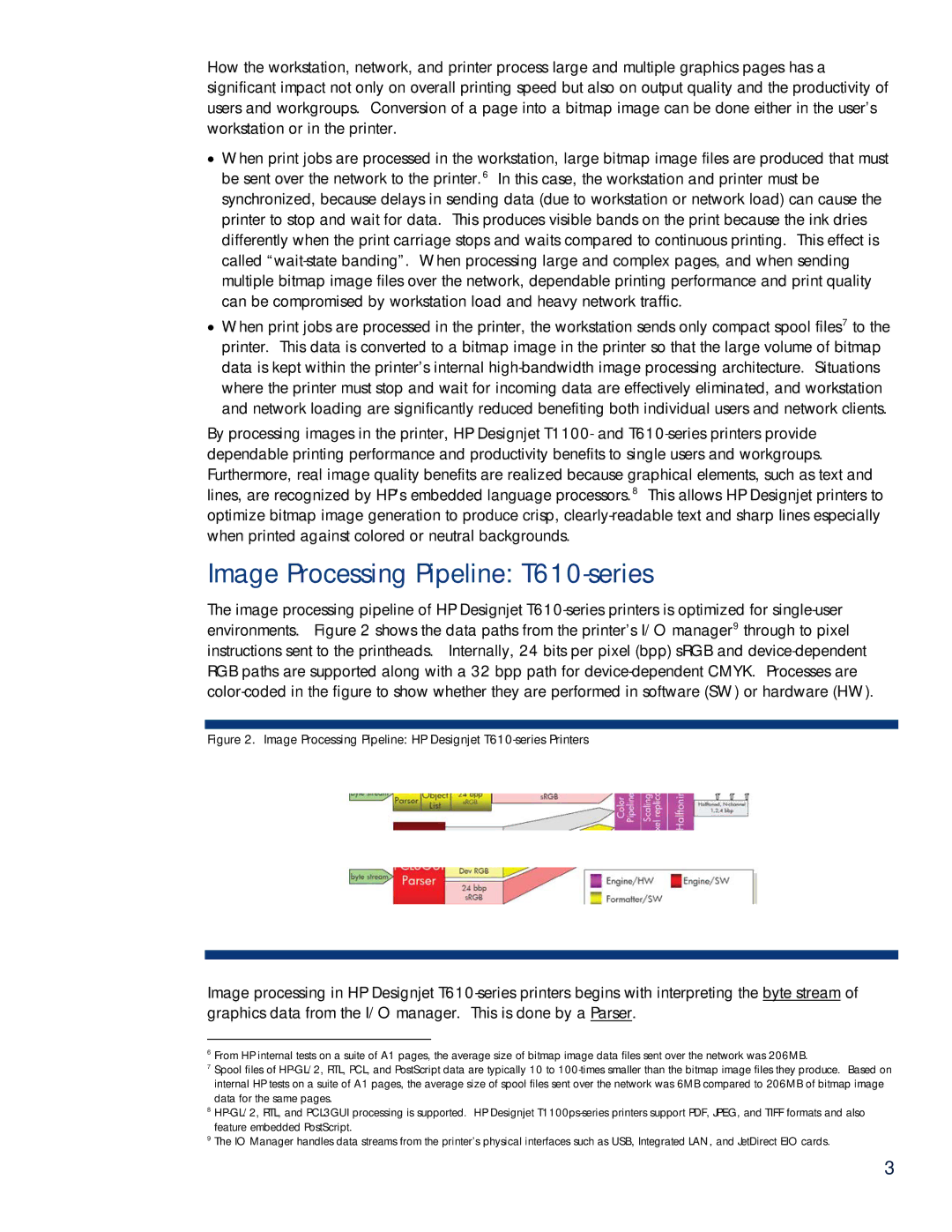 HP T1100 manual Image Processing Pipeline T610-series, Image Processing Pipeline HP Designjet T610-series Printers 