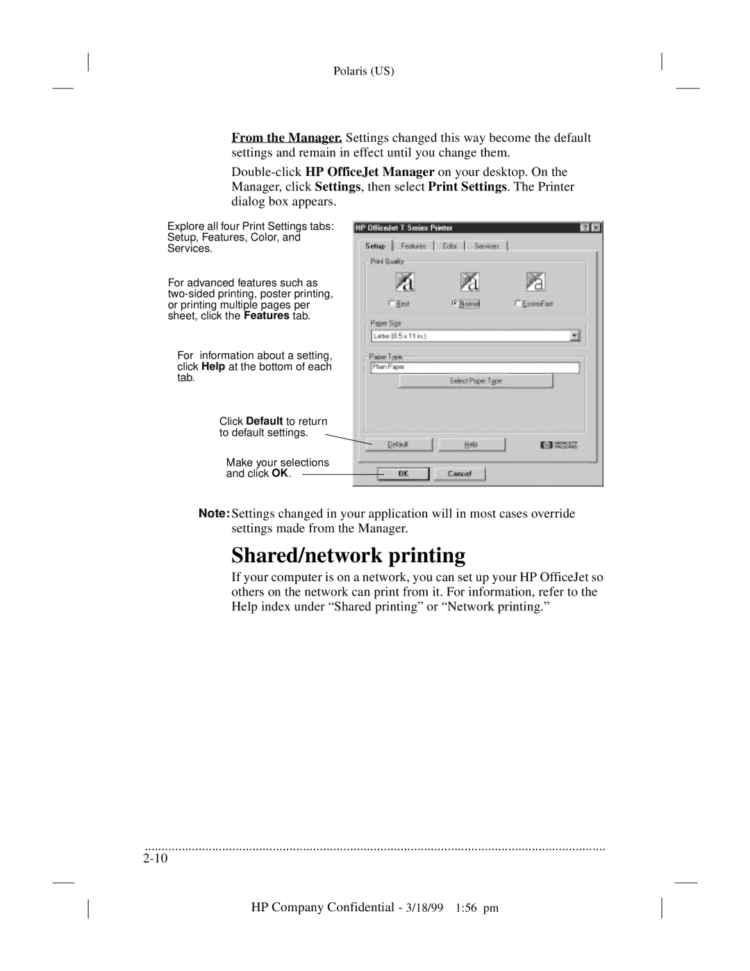 HP t45xi, t65 manual Shared/network printing 