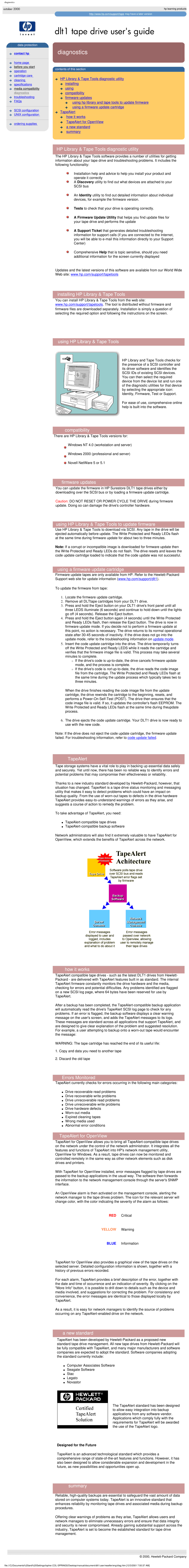 HP Tape manual Diagnostics 