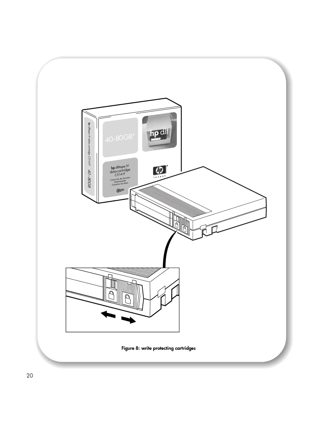 HP Tape manual Write protecting cartridges 