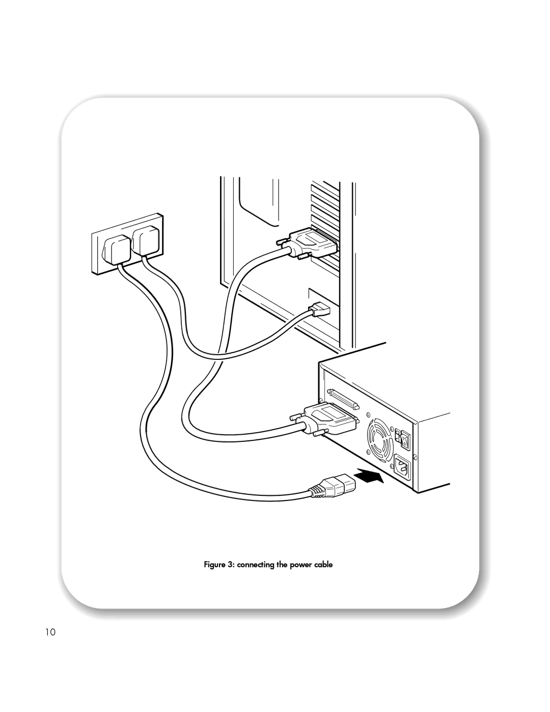 HP Tape manual Connecting the power cable 