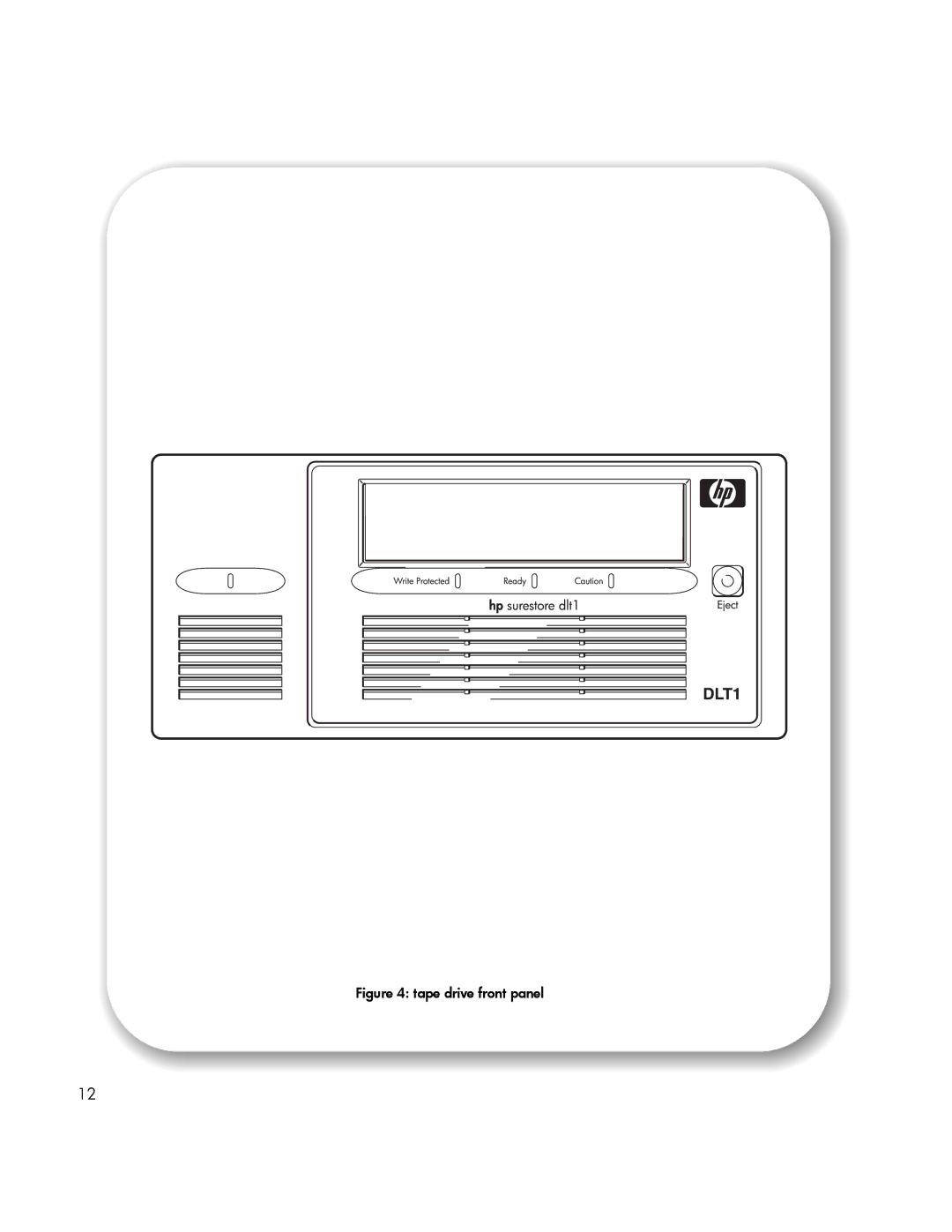 HP manual Tape drive front panel 