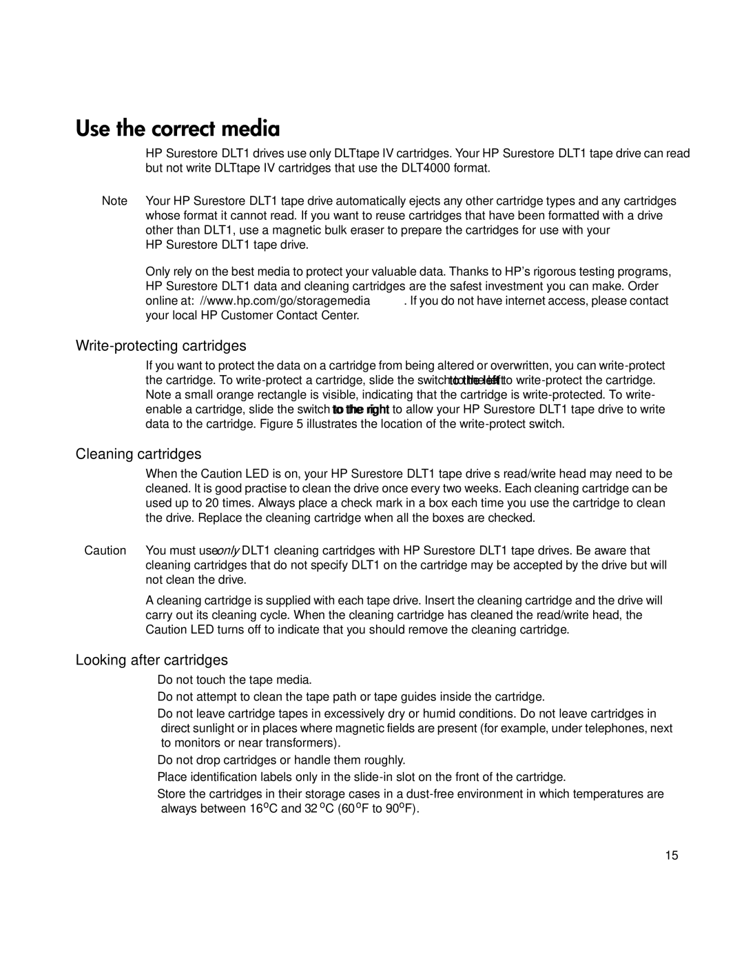 HP Tape manual Write-protecting cartridges 