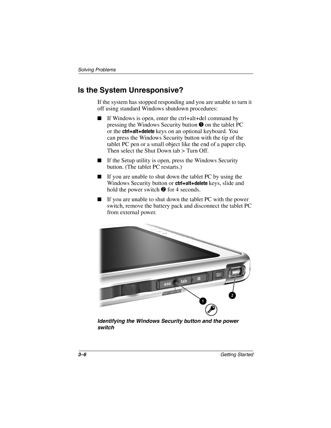 HP tc1000 manual Is the System Unresponsive? 