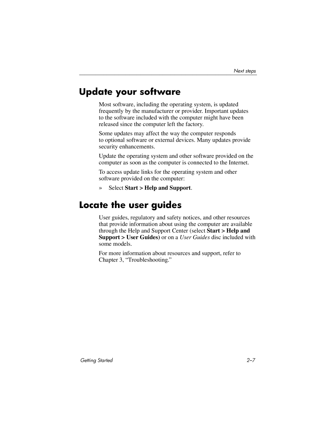 HP tc4400 manual Update your software, Locate the user guides 