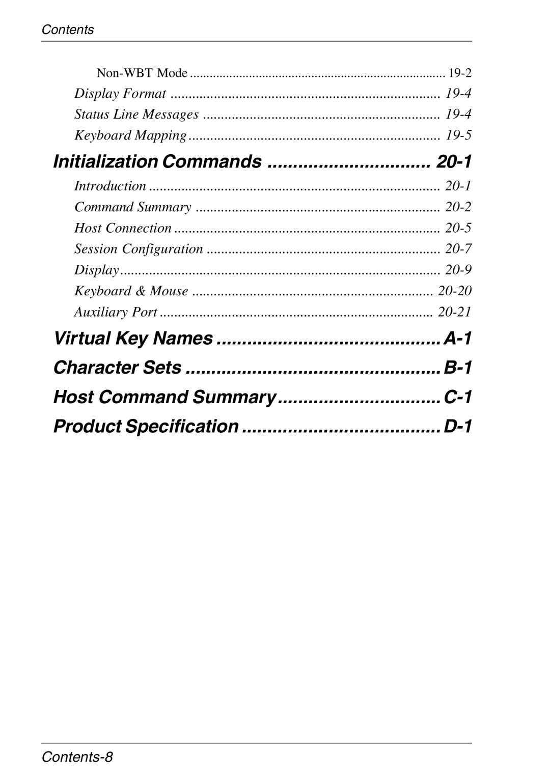 HP Teemtalk Licenses, Teemtalk LTU and Media, TeemTalk Terminal Emulator manual Initialization Commands 20-1, Contents-8 
