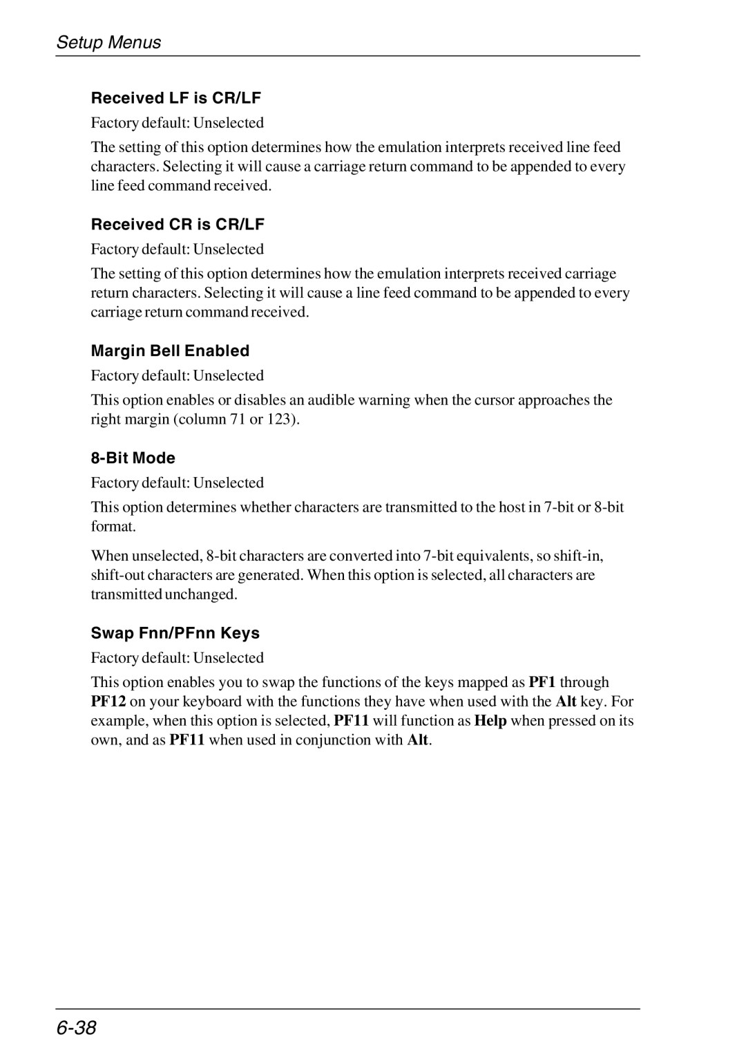 HP TeemTalk Terminal Emulator, Teemtalk Licenses Received LF is CR/LF, Received CR is CR/LF, Margin Bell Enabled, Bit Mode 
