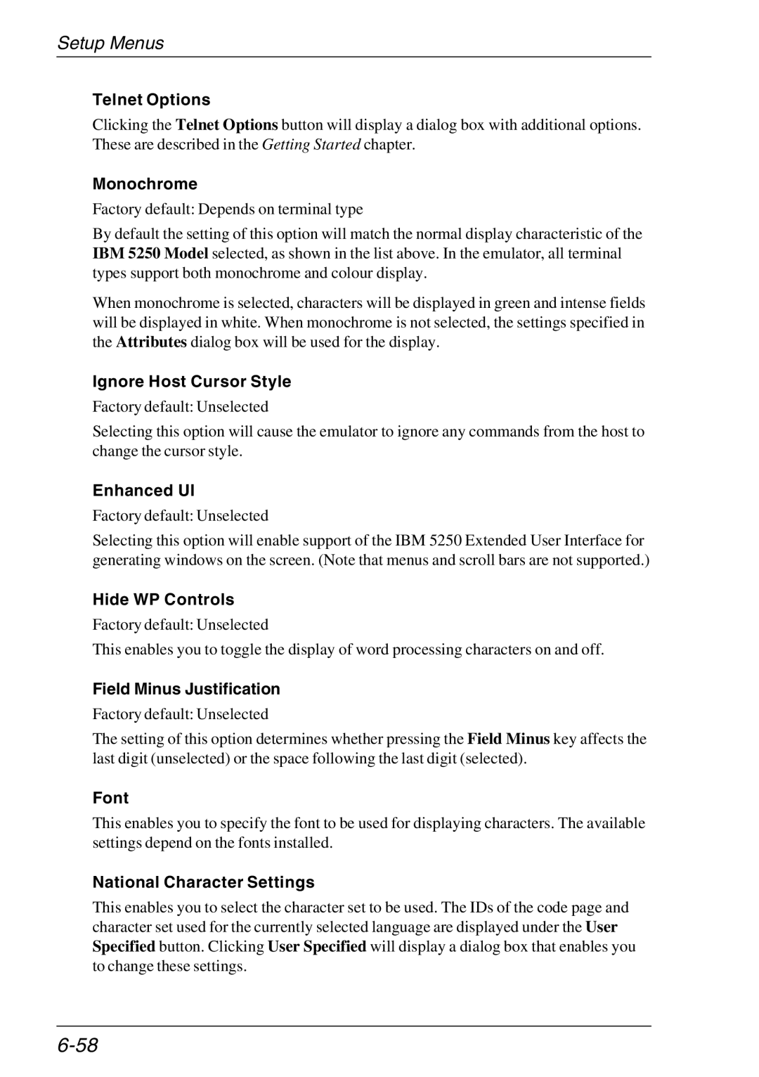 HP TeemTalk Terminal Emulator, Teemtalk Licenses manual Monochrome, Ignore Host Cursor Style, Enhanced UI, Hide WP Controls 