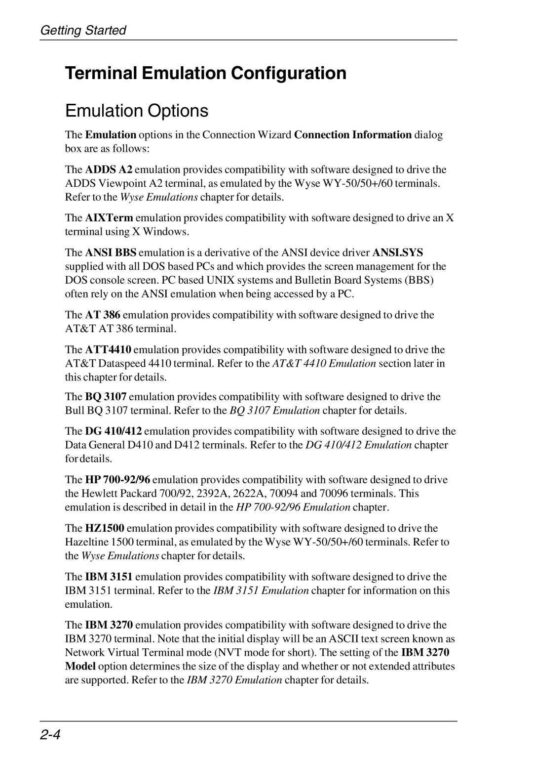 HP Teemtalk Licenses, Teemtalk LTU and Media, TeemTalk Terminal Emulator Terminal Emulation Configuration, EmulationOptions 
