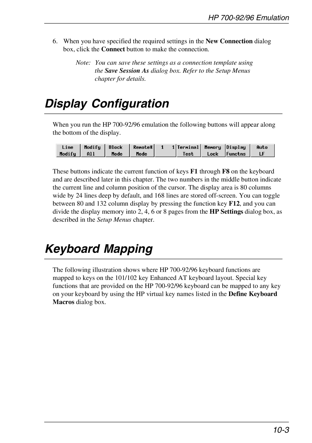 HP TeemTalk Terminal Emulator 11 E-License, Teemtalk Licenses, Teemtalk LTU and Media manual Display Configuration, 10-3 