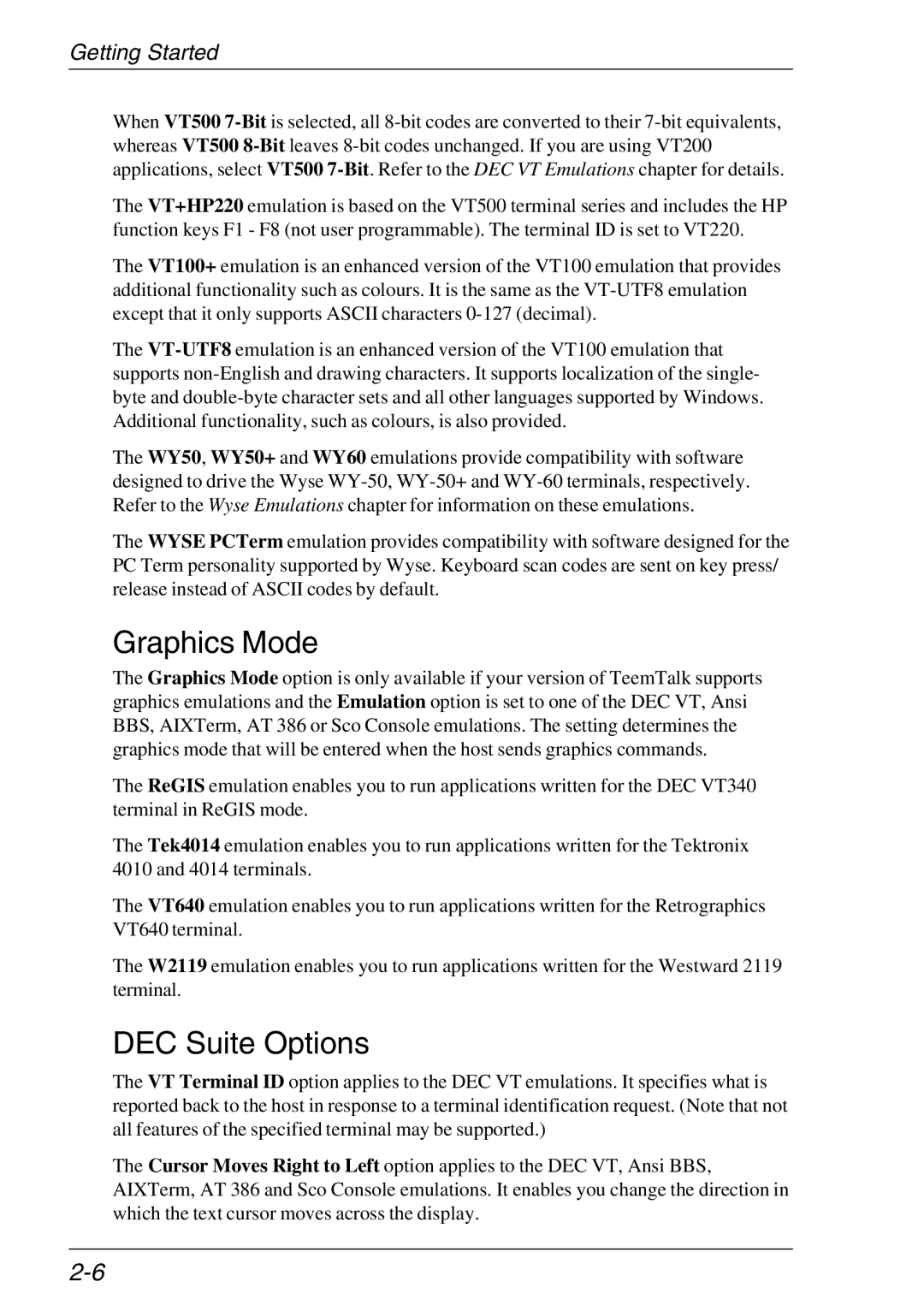HP TeemTalk Terminal Emulator, Teemtalk Licenses, Teemtalk LTU and Media manual GraphicsMode 