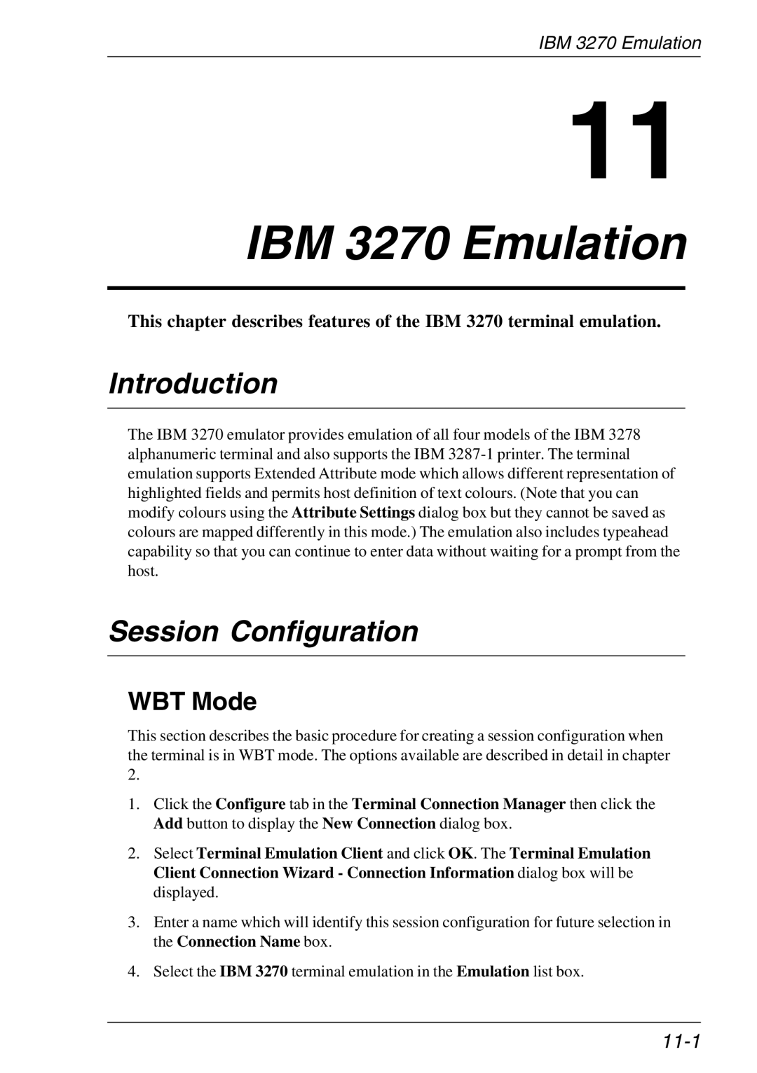 HP Teemtalk LTU and Media, Teemtalk Licenses, TeemTalk Terminal Emulator manual IBM 3270 Emulation, 11-1 