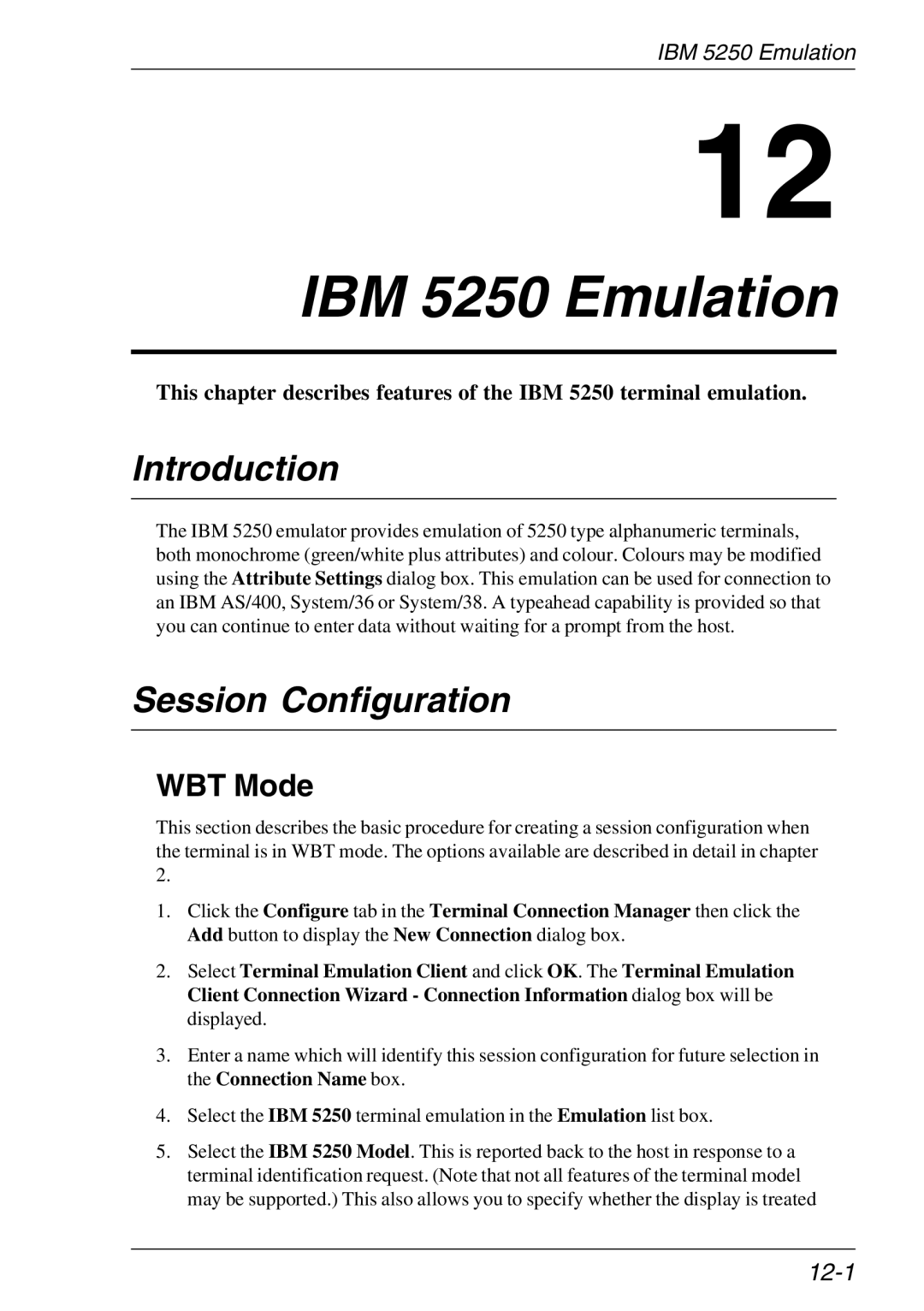 HP Teemtalk LTU and Media, Teemtalk Licenses, TeemTalk Terminal Emulator manual IBM 5250 Emulation, 12-1 