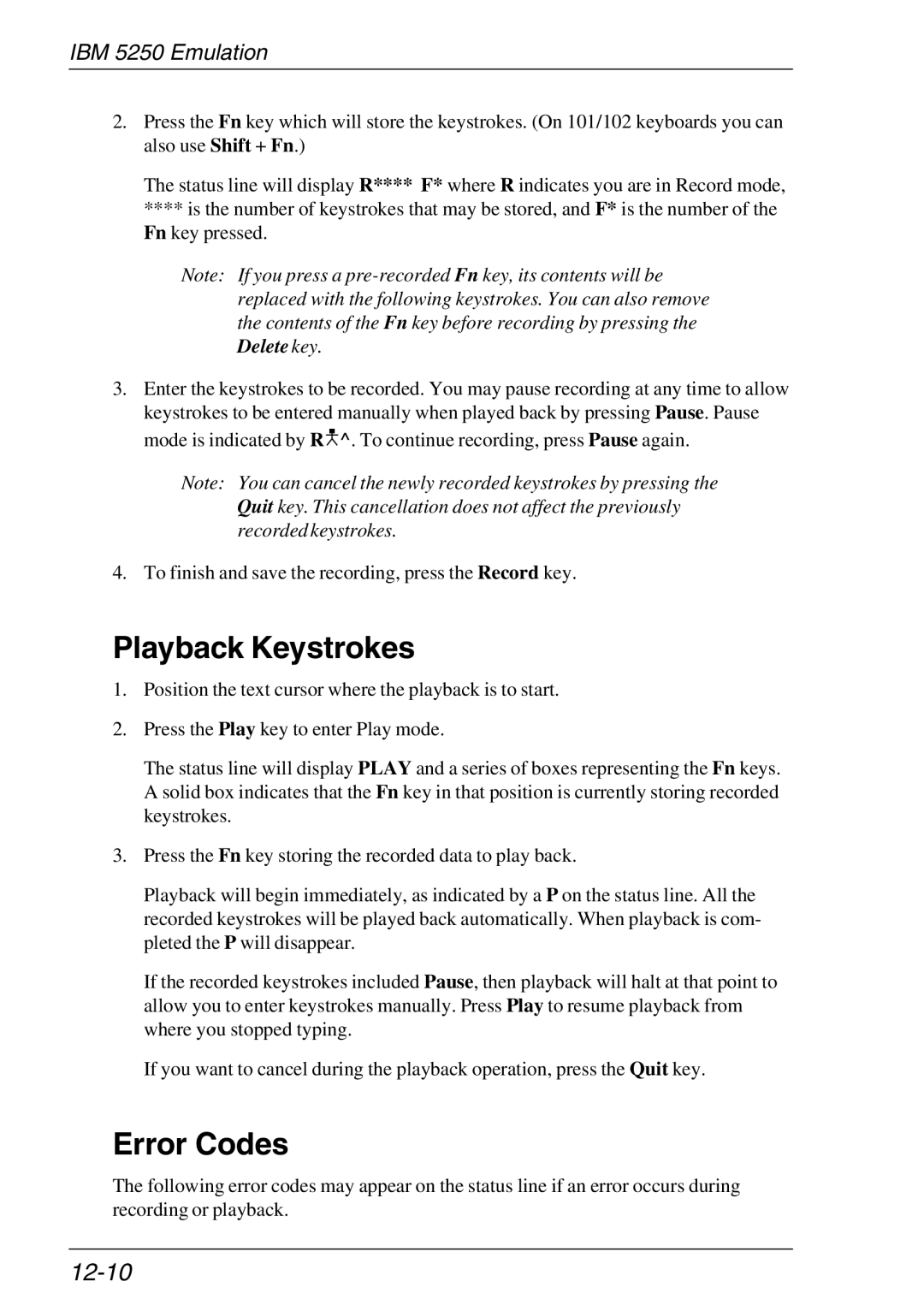 HP TeemTalk Terminal Emulator, Teemtalk Licenses, Teemtalk LTU and Media manual Playback Keystrokes, 12-10 