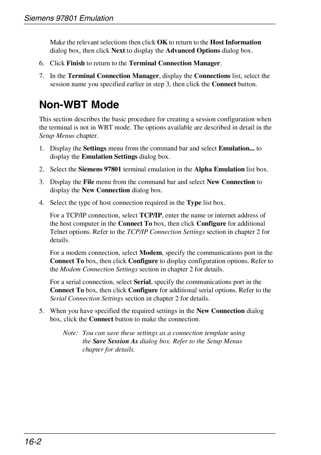HP Teemtalk Licenses, Teemtalk LTU and Media, TeemTalk Terminal Emulator manual Non-WBT Mode, 16-2 