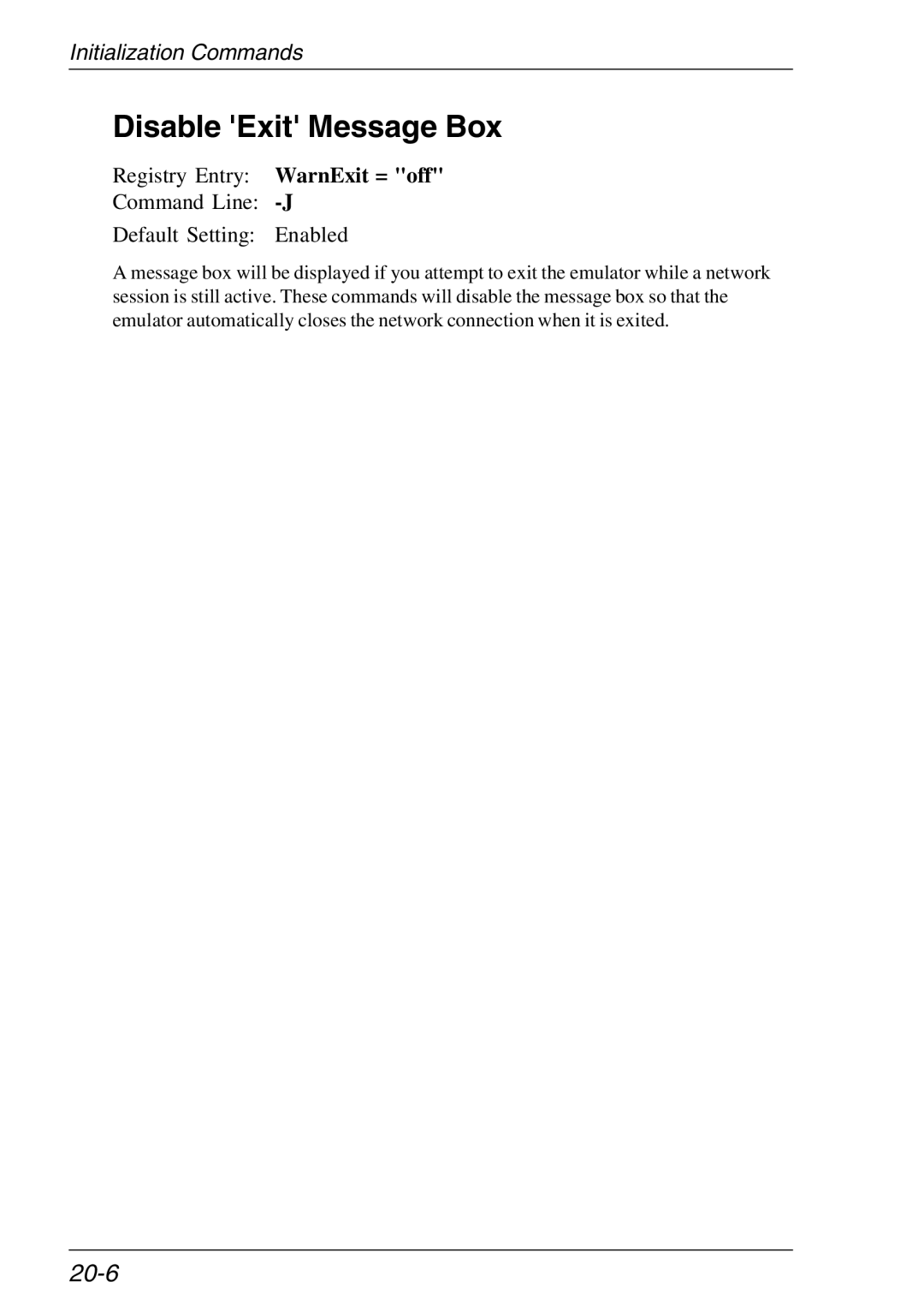 HP TeemTalk Terminal Emulator, Teemtalk Licenses, Teemtalk LTU and Media manual Disable Exit Message Box, 20-6 