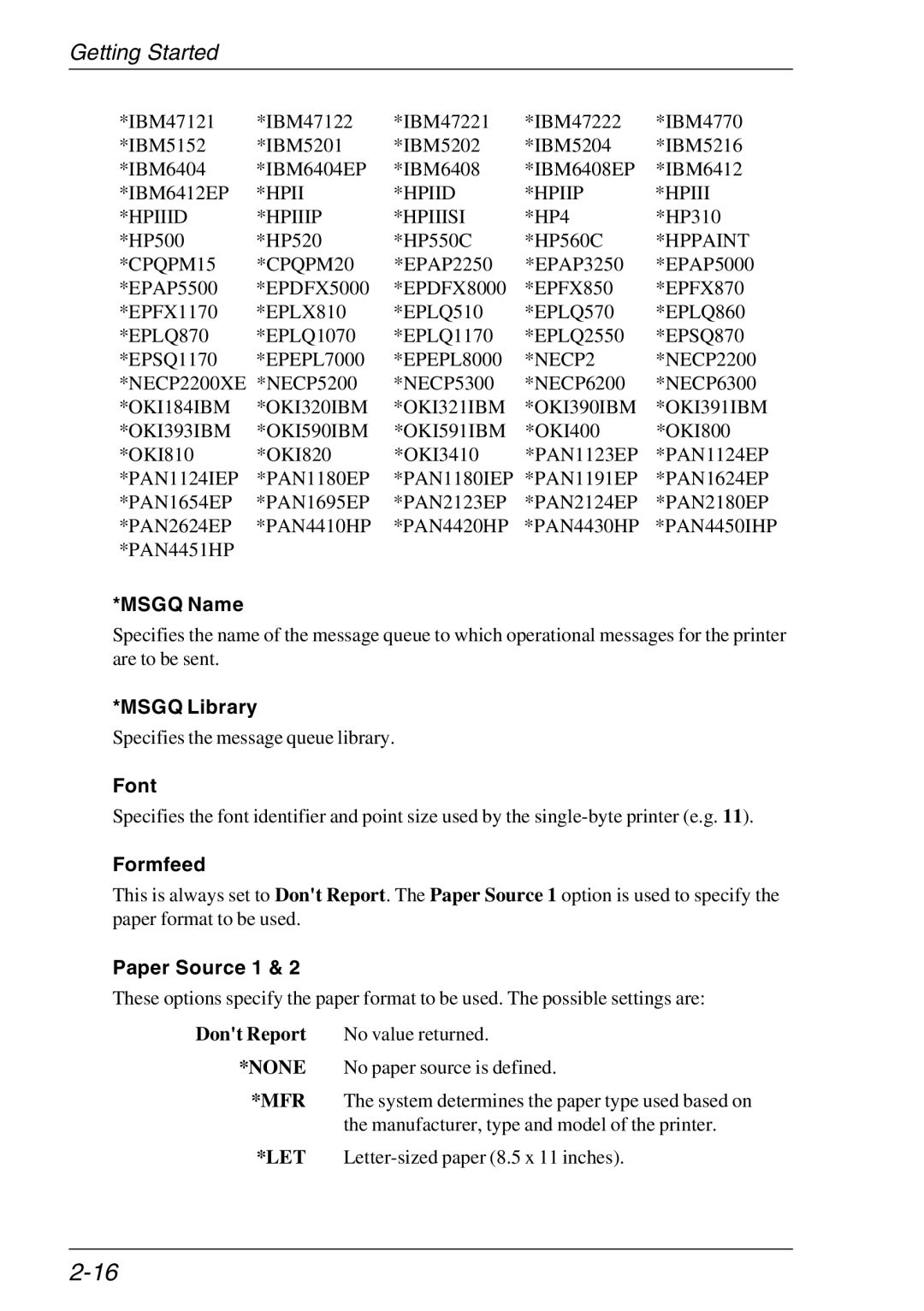 HP Teemtalk Licenses, Teemtalk LTU and Media manual Msgq Name, Msgq Library, Font, Formfeed, Paper Source 1 