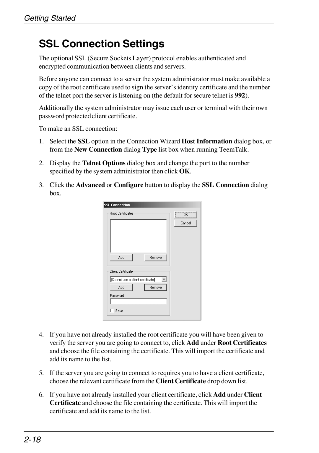 HP TeemTalk Terminal Emulator, Teemtalk Licenses, Teemtalk LTU and Media manual SSL Connection Settings 