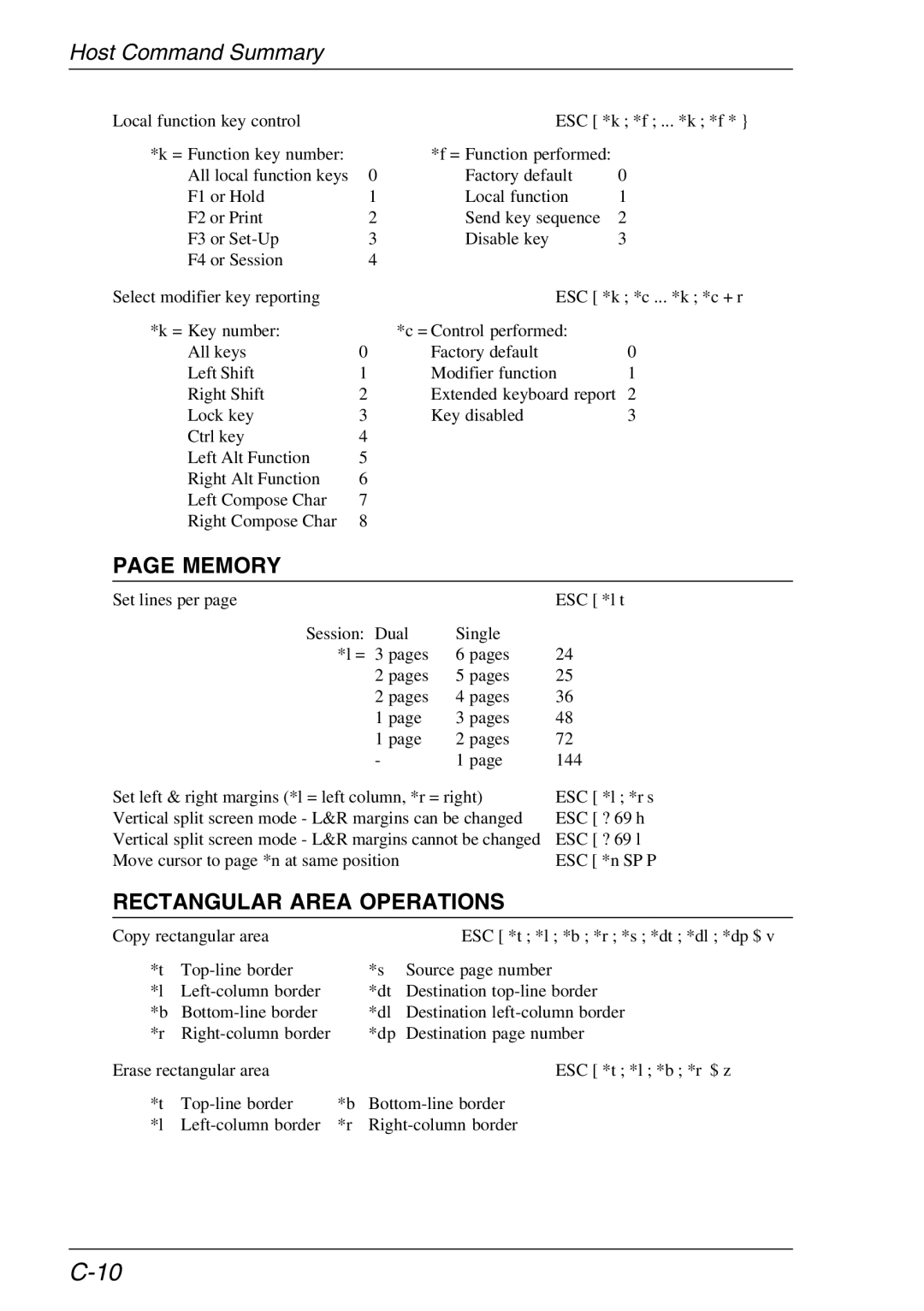 HP Teemtalk Licenses, Teemtalk LTU and Media, TeemTalk Terminal Emulator manual Memory, Rectangular Area Operations 