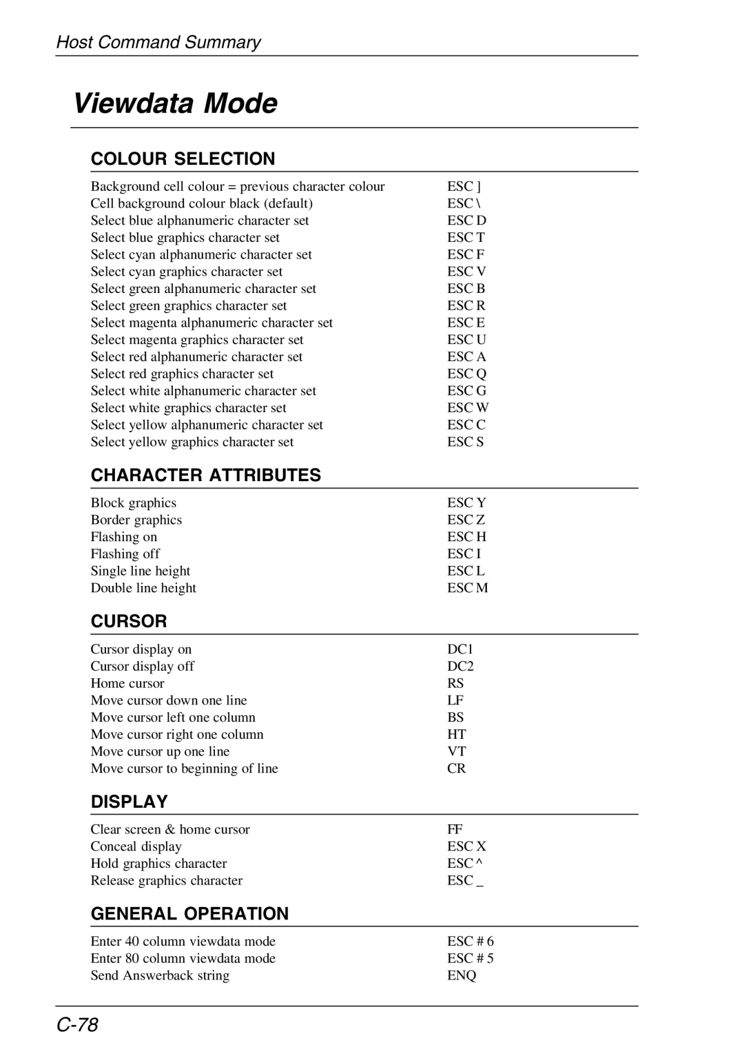 HP Teemtalk Licenses, Teemtalk LTU and Media, TeemTalk Terminal Emulator manual Viewdata Mode, Colour Selection 