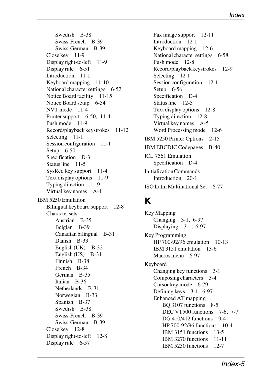 HP TeemTalk Terminal Emulator 11 E-License, Teemtalk Licenses, Teemtalk LTU and Media manual Index-5 