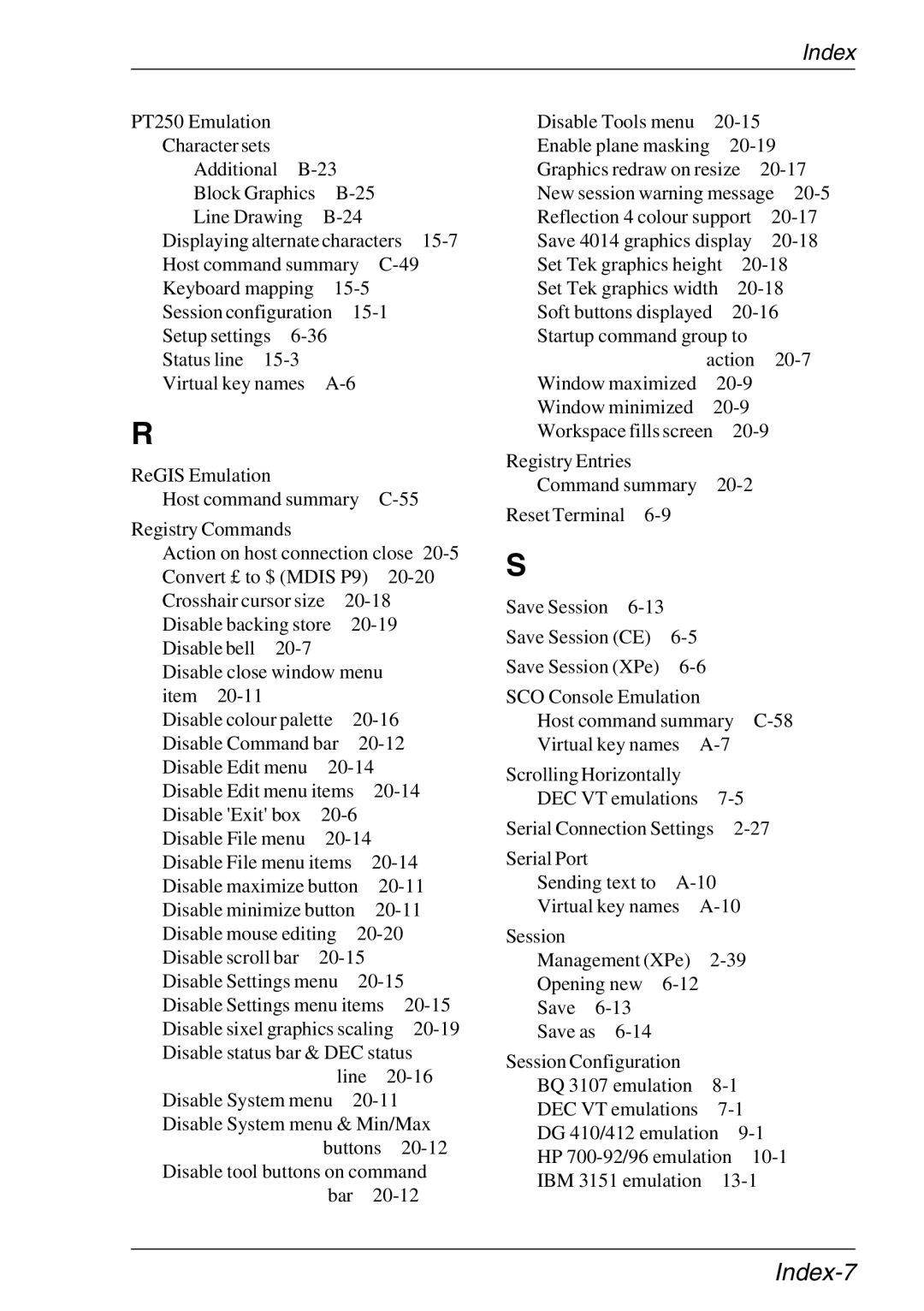 HP Teemtalk LTU and Media, Teemtalk Licenses, TeemTalk Terminal Emulator 11 E-License manual Index-7 