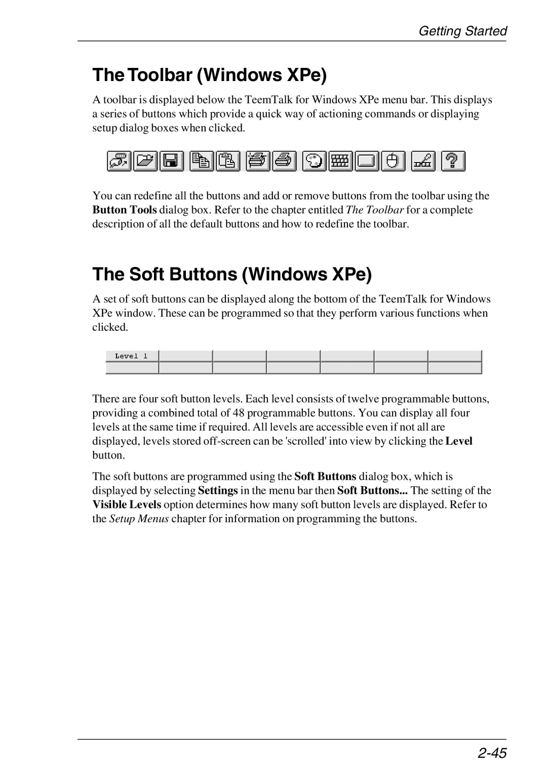 HP Teemtalk LTU and Media, Teemtalk Licenses, TeemTalk Terminal Emulator manual Toolbar Windows XPe, Soft Buttons Windows XPe 