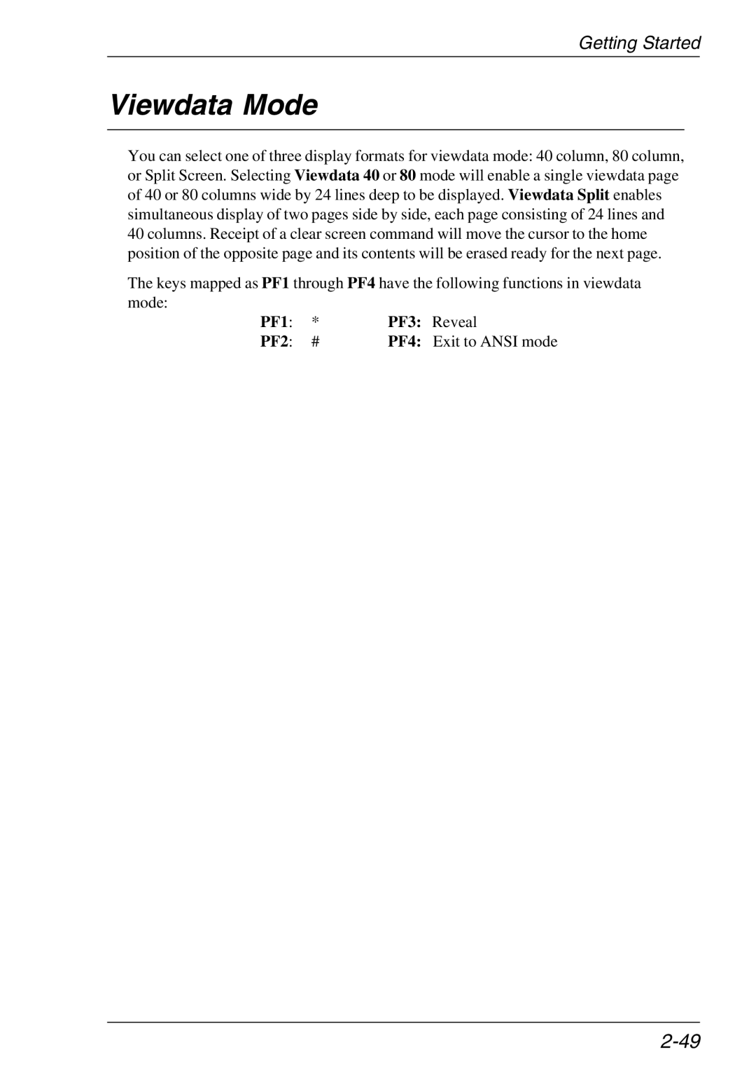 HP Teemtalk LTU and Media, Teemtalk Licenses, TeemTalk Terminal Emulator manual Viewdata Mode 
