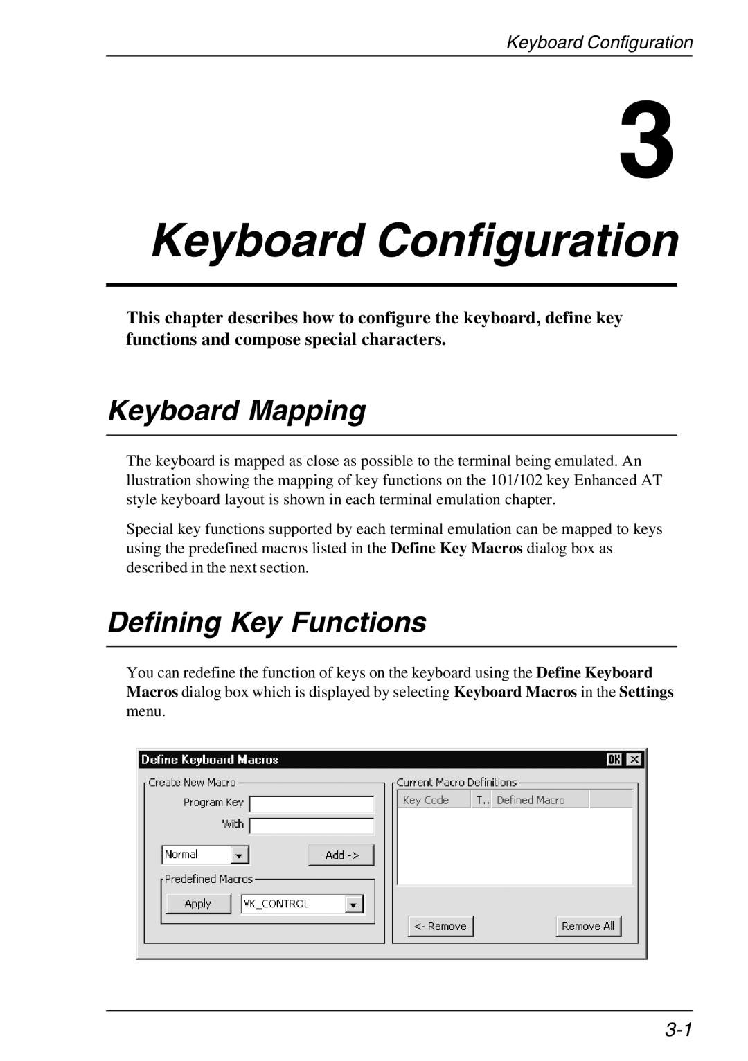 HP TeemTalk Terminal Emulator 11 E-License manual Keyboard Configuration, Keyboard Mapping, Defining Key Functions 
