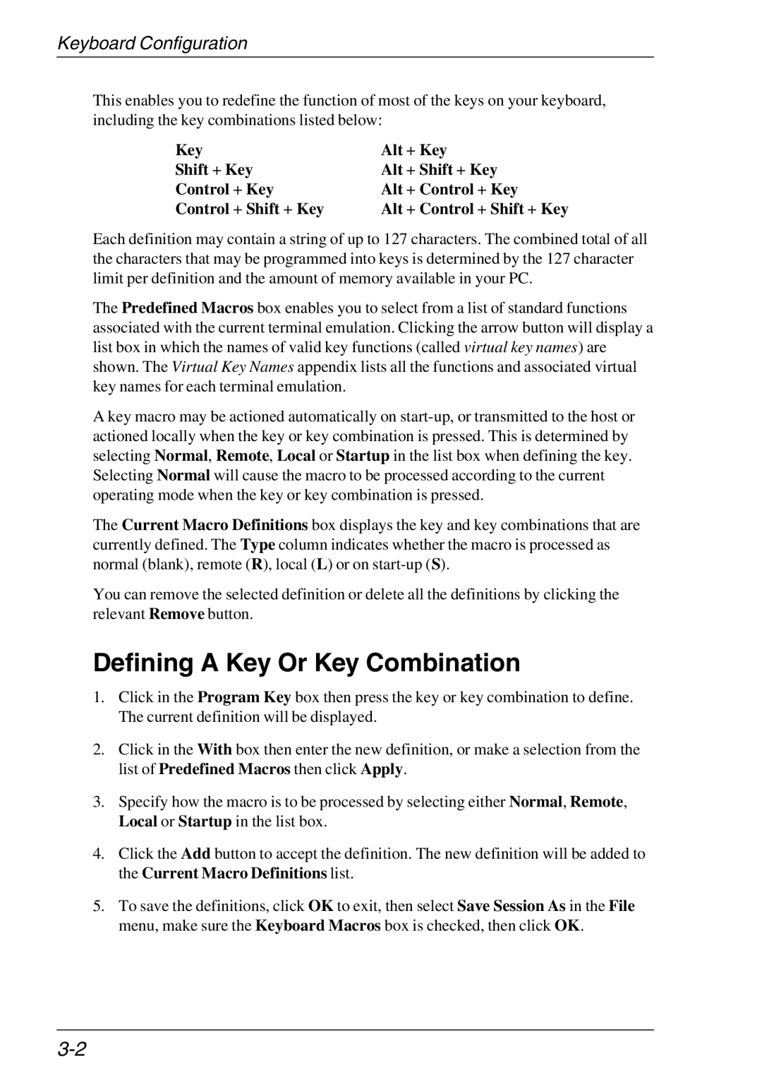 HP Teemtalk Licenses, Teemtalk LTU and Media, TeemTalk Terminal Emulator manual Defining a Key Or Key Combination 