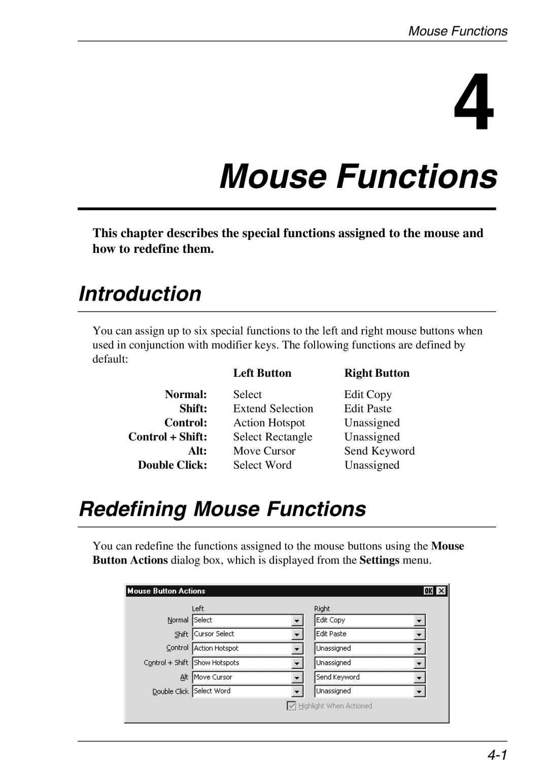 HP TeemTalk Terminal Emulator 11 E-License, Teemtalk Licenses manual Introduction, Redefining Mouse Functions 