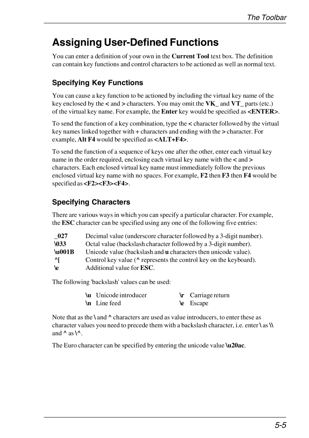 HP TeemTalk Terminal Emulator 11 E-License, Teemtalk Licenses Assigning User-Defined Functions, Specifying Key Functions 