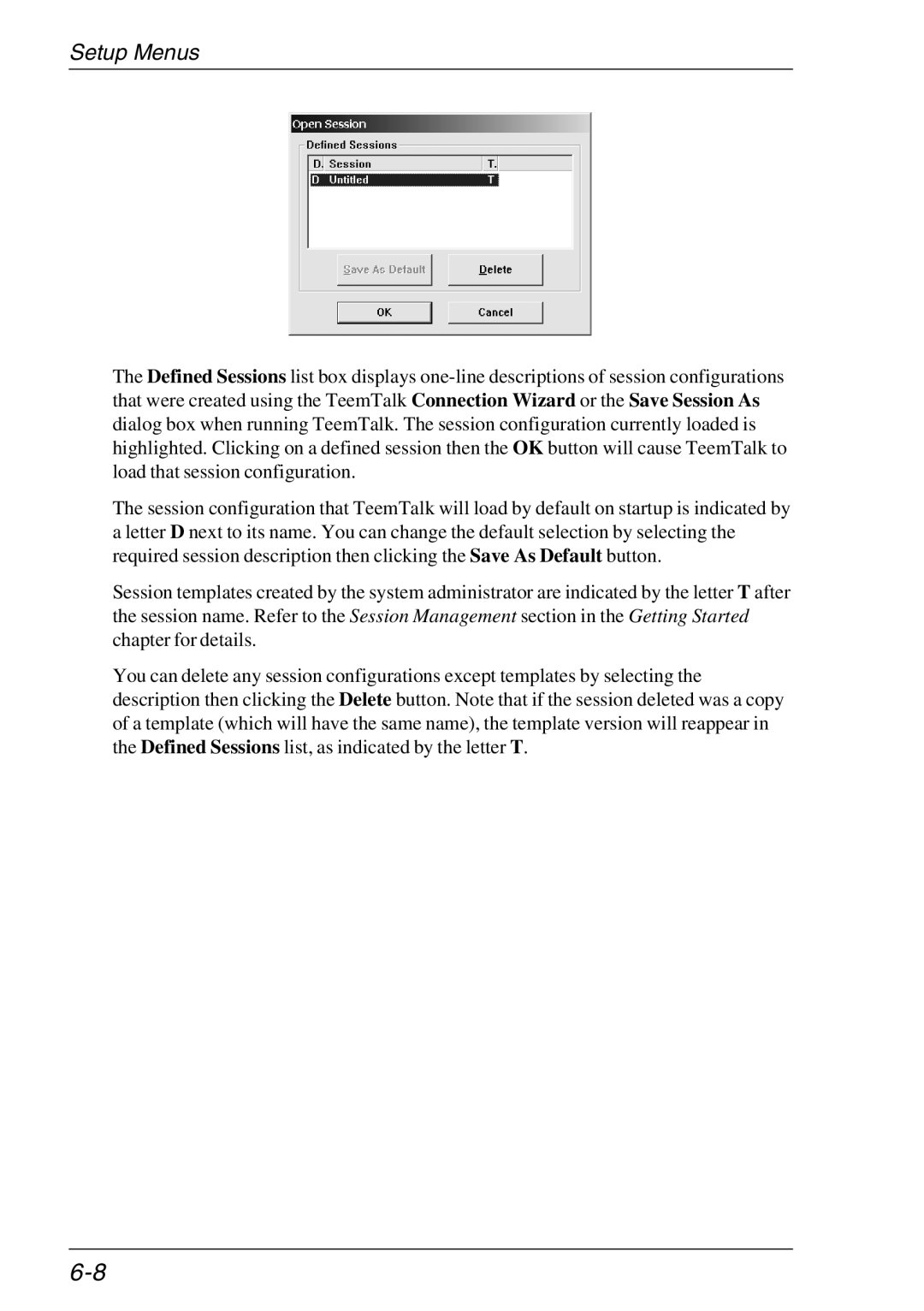 HP Teemtalk Licenses, Teemtalk LTU and Media, TeemTalk Terminal Emulator manual Setup Menus 