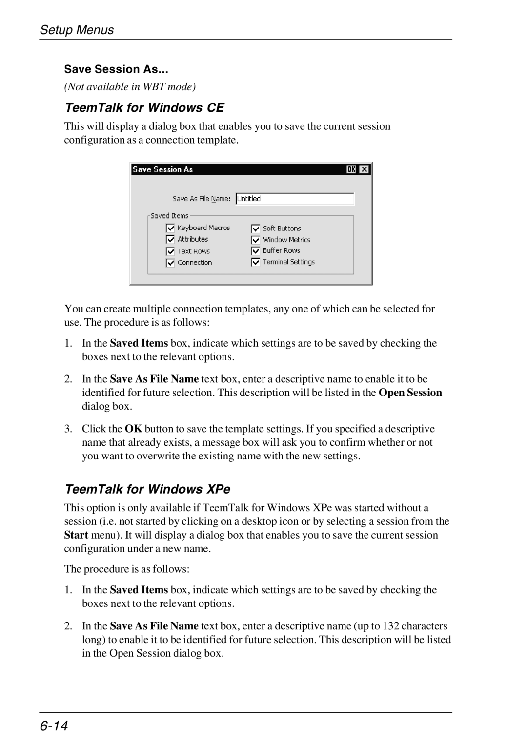 HP TeemTalk Terminal Emulator, Teemtalk Licenses, Teemtalk LTU and Media manual Save Session As 