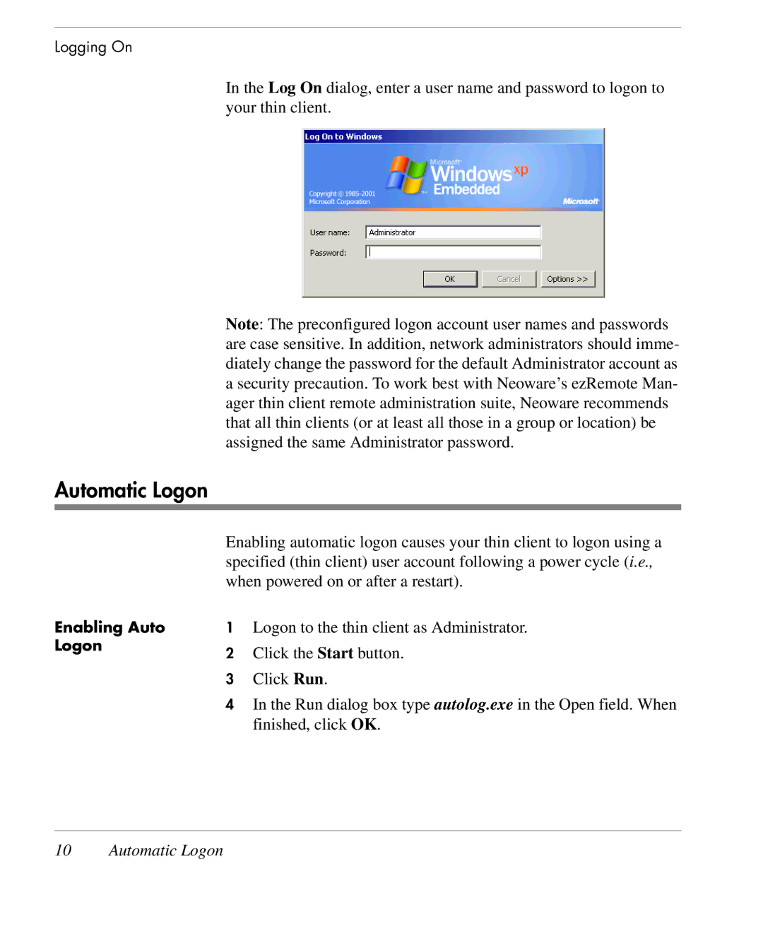 HP TeemTalk Terminal Emulator 10 E-License manual Automatic Logon 