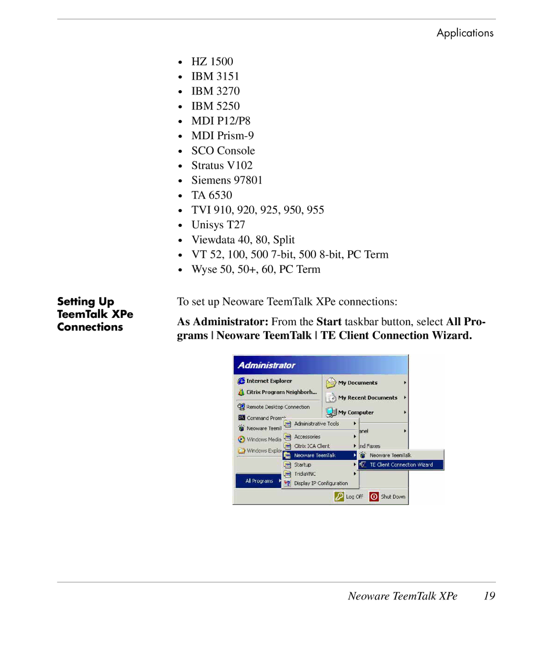 HP TeemTalk Terminal Emulator 10 E-License manual Neoware TeemTalk XPe 