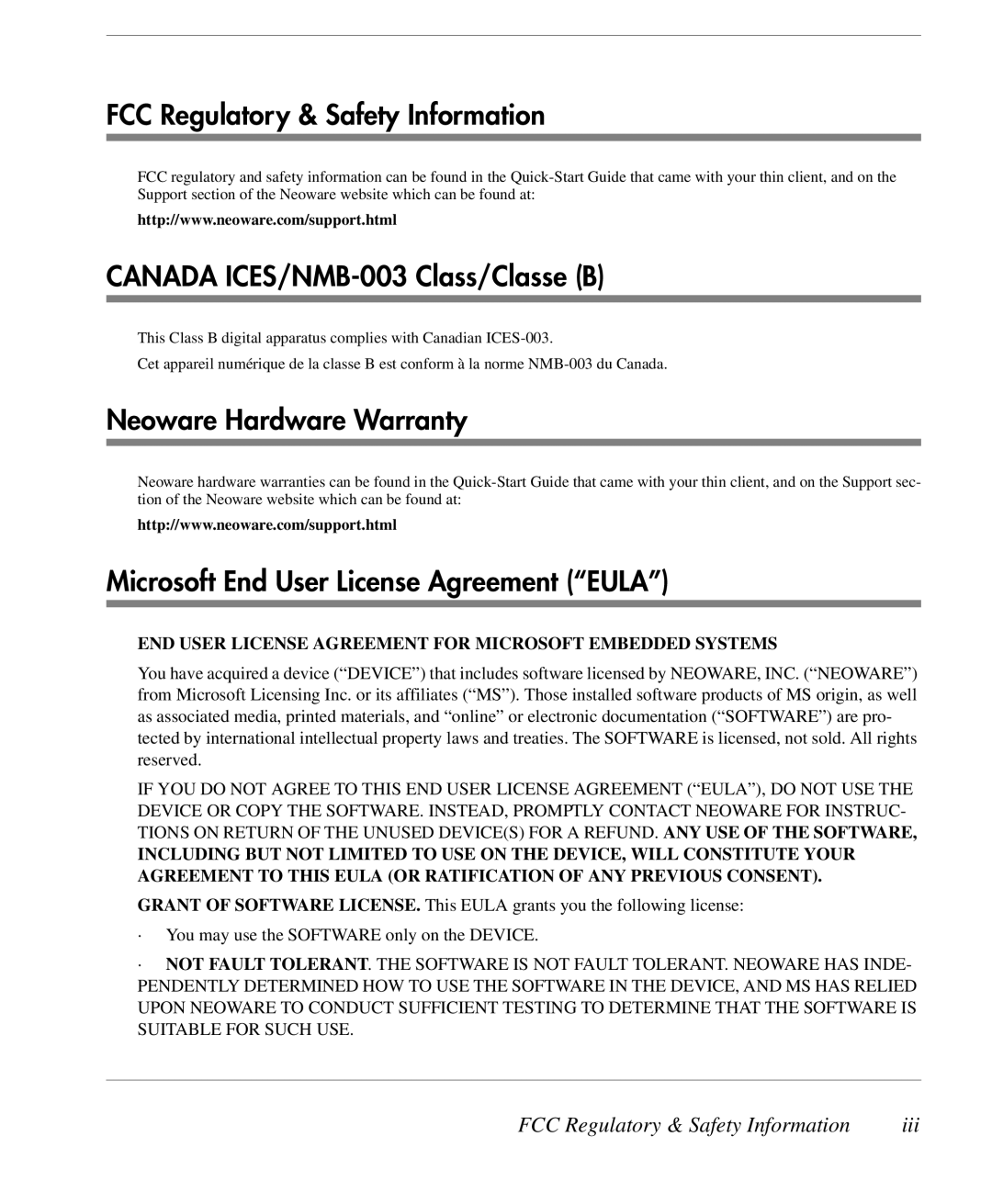 HP TeemTalk Terminal Emulator 10 E-License manual FCC Regulatory & Safety Information, Canada ICES/NMB-003 Class/Classe B 