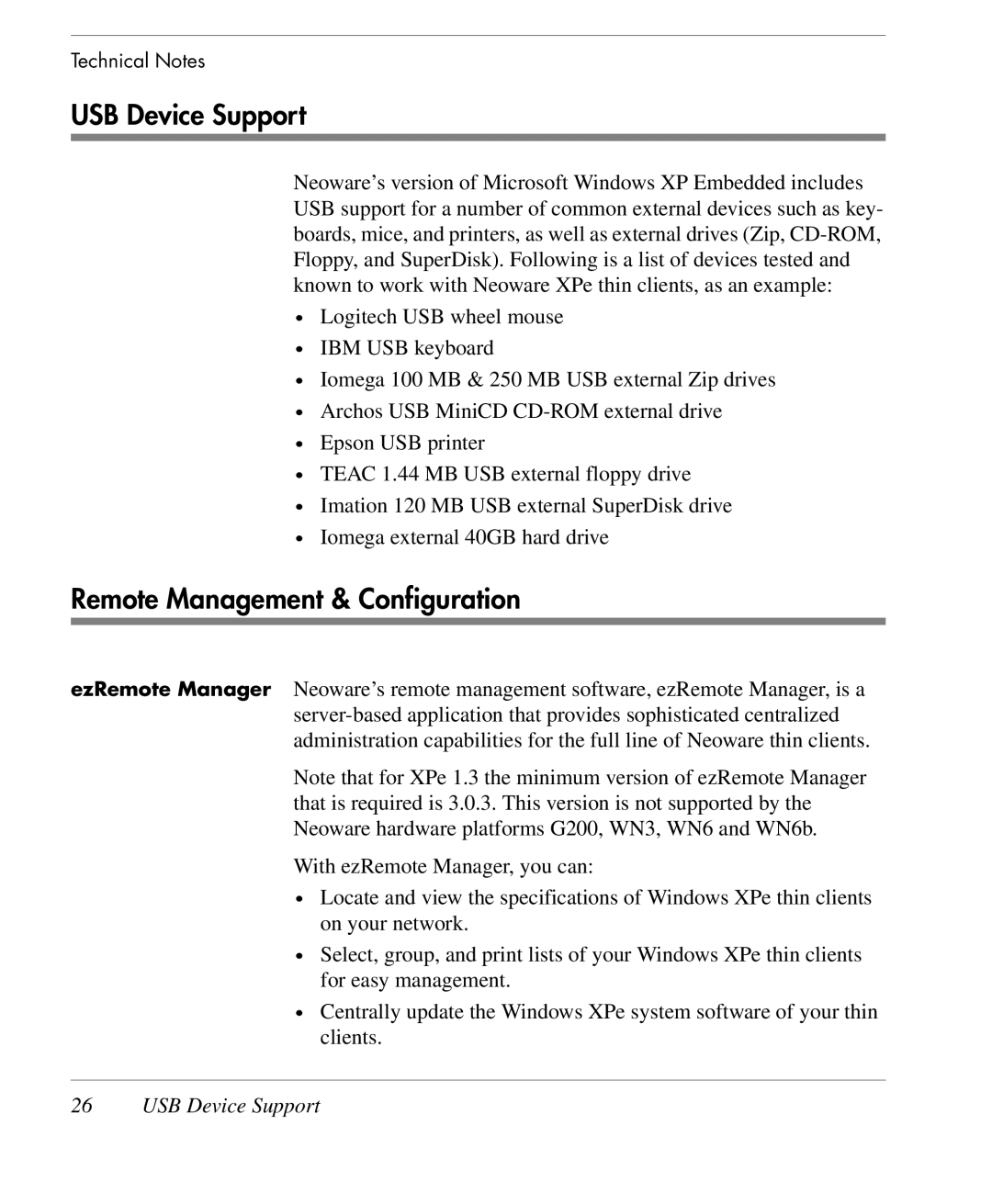 HP TeemTalk Terminal Emulator 10 E-License manual USB Device Support, Remote Management & Configuration 