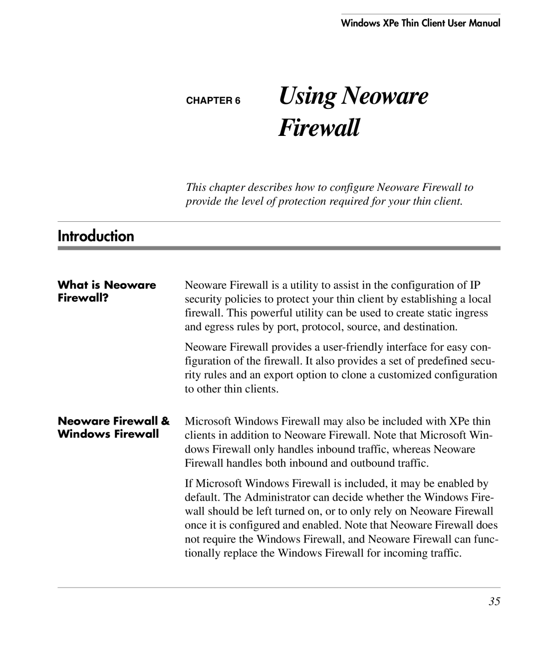 HP TeemTalk Terminal Emulator 10 E-License manual Using Neoware Firewall, Introduction 