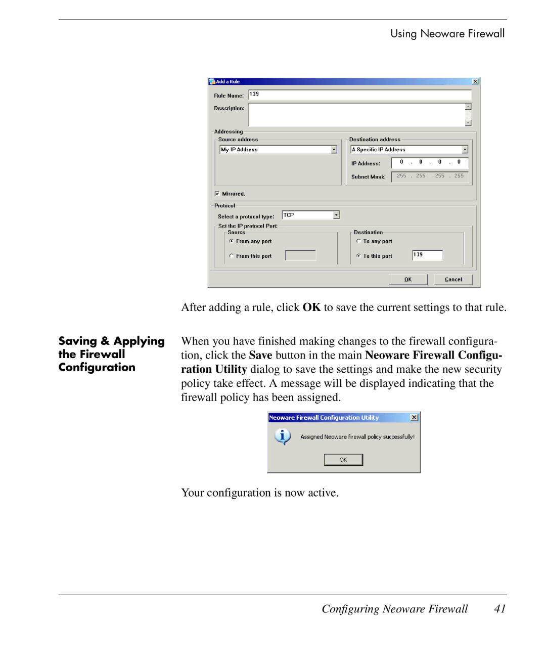 HP TeemTalk Terminal Emulator 10 E-License manual Saving & Applying Firewall Configuration 