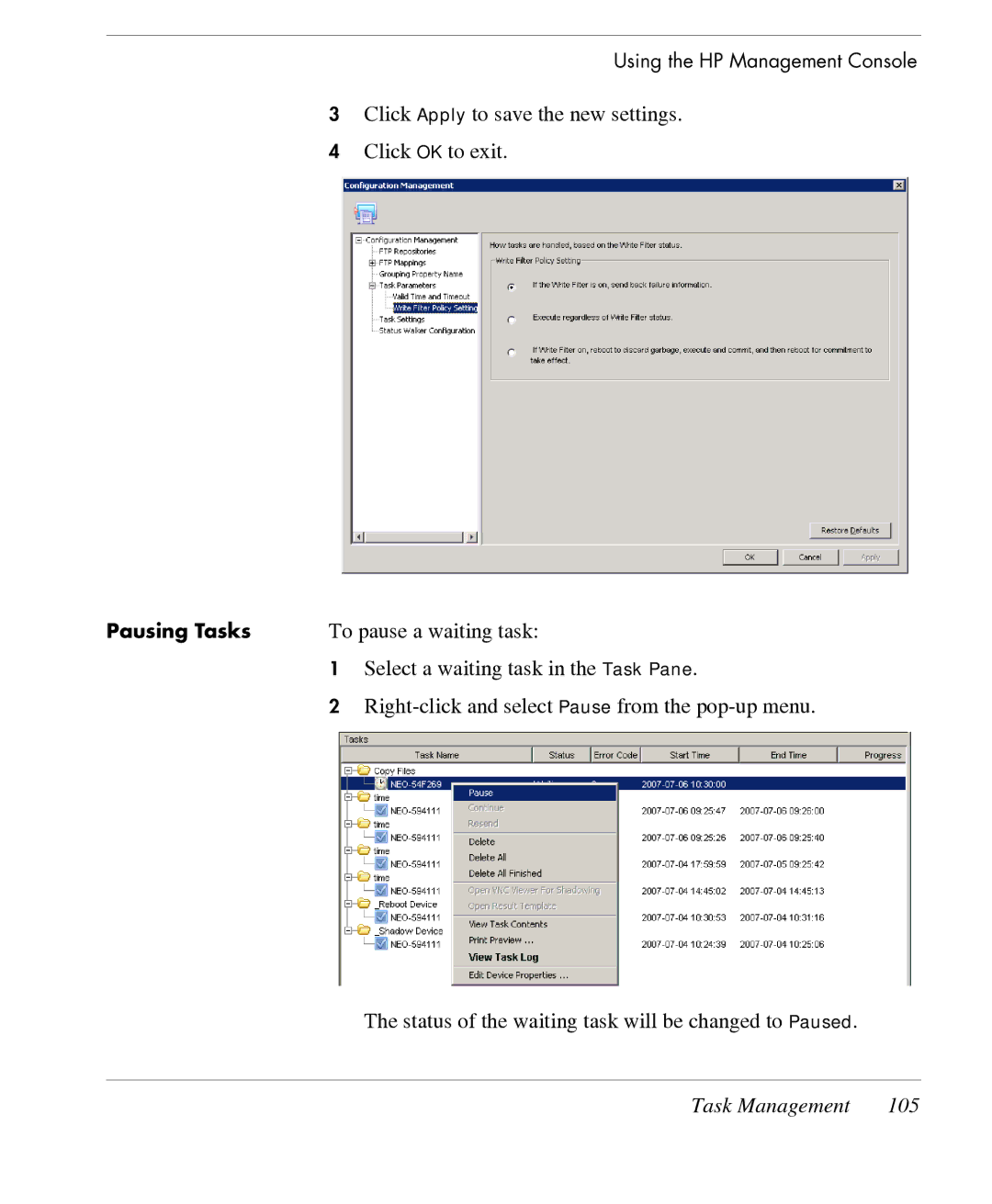 HP TeemTalk Terminal Emulator 7 E-License manual Task Management 105 